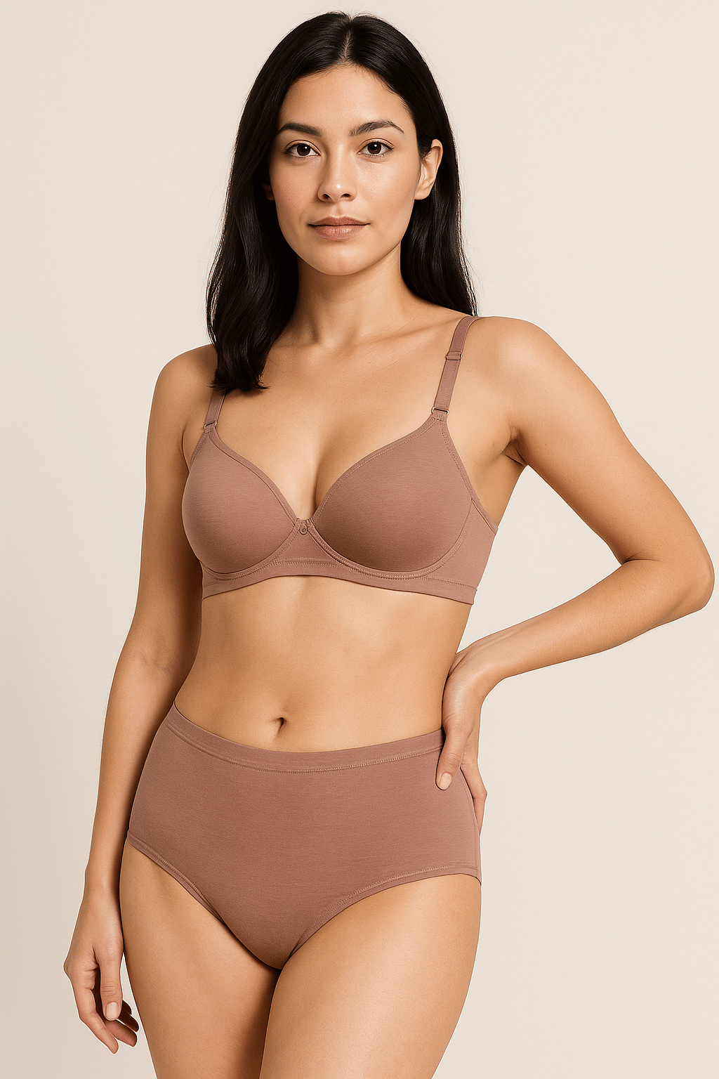 HERBLOURE Pack of 1 Cotton Blend Lightly Padded Push Up Bra For Women ( Khaki ) HERBLOURE Pack of 1 Cotton Blend Lightly Padded Push Up Bra For Women ( Khaki )