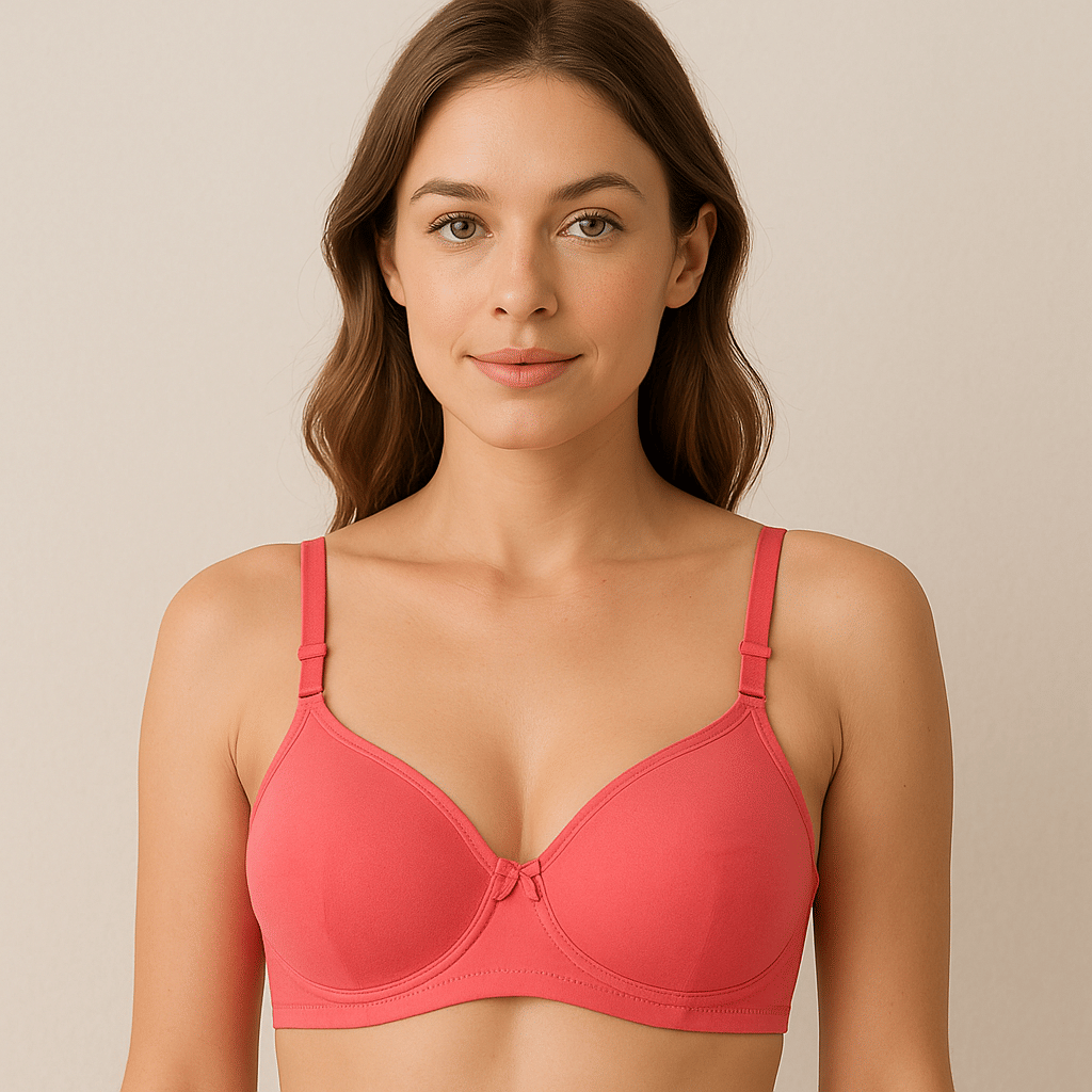 HERBLOURE Pack of 1 Cotton Blend Lightly Padded Push Up Bra For Women ( Pink )     			HERBLOURE Pack of 1 Cotton Blend Lightly Padded Push Up Bra For Women ( Pink )