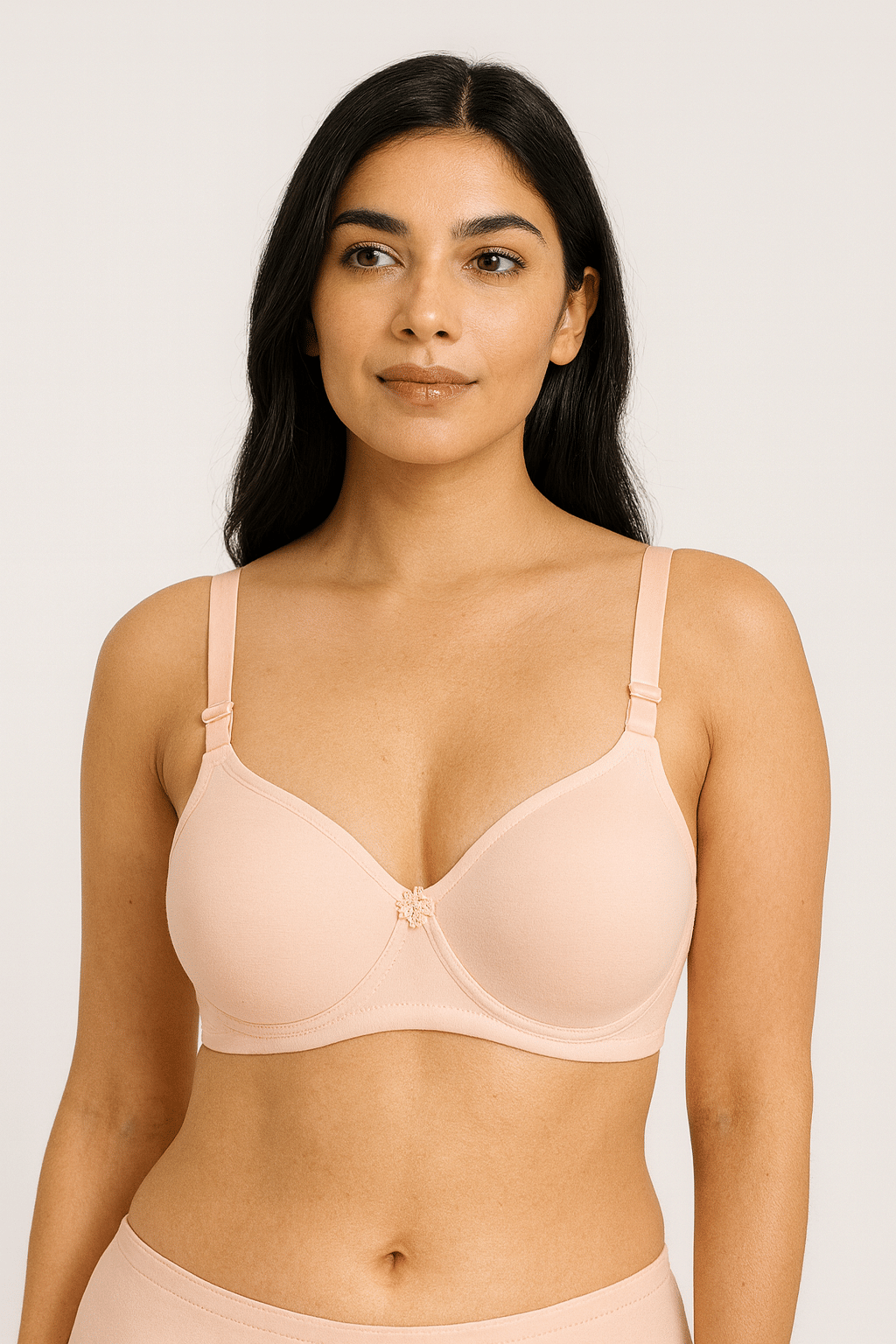     			HERBLOURE Pack of 1 Cotton Blend Lightly Padded Push Up Bra For Women ( Peach )