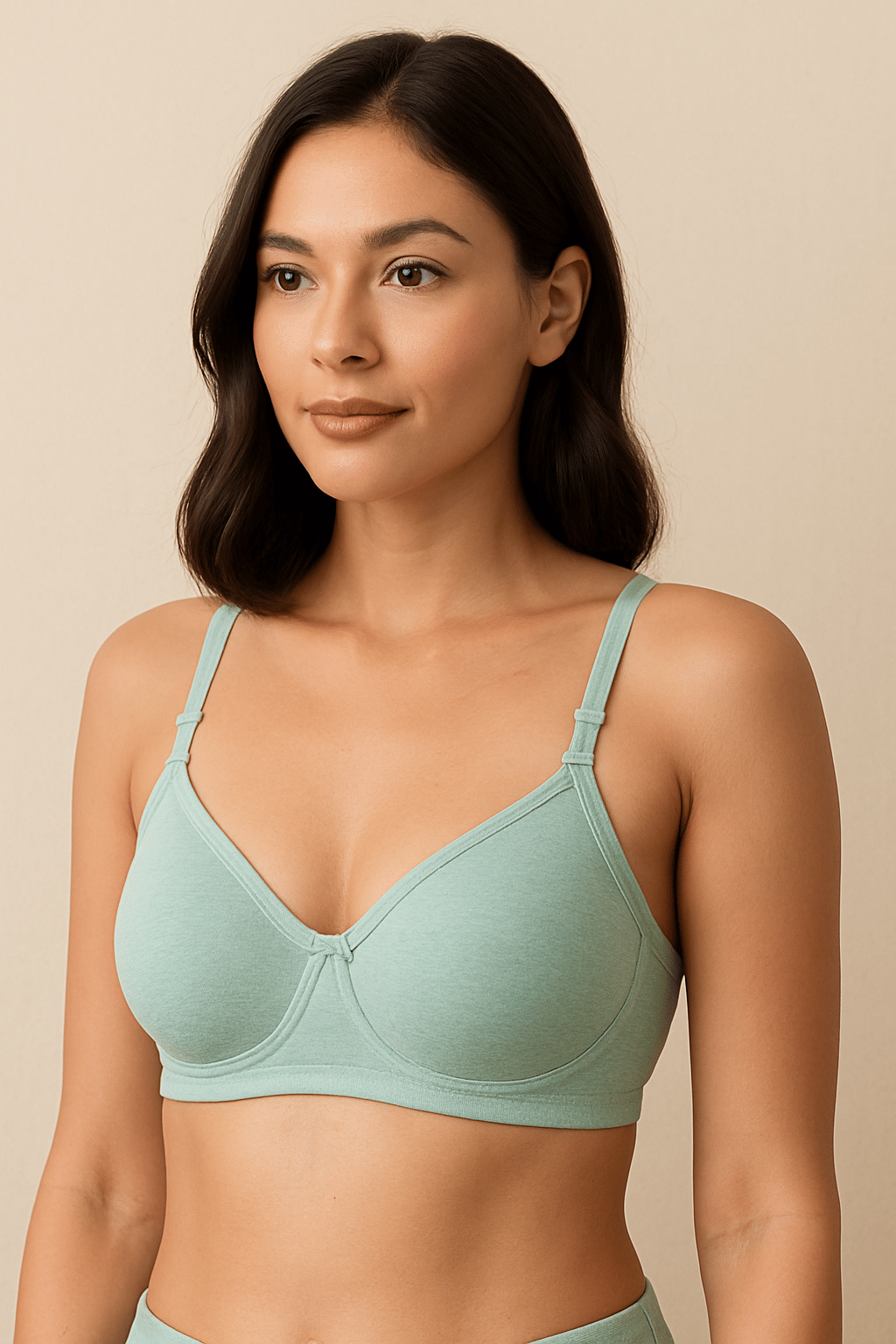 HERBLOURE Pack of 1 Cotton Blend Lightly Padded Push Up Bra For Women ( Green )     			HERBLOURE Pack of 1 Cotton Blend Lightly Padded Push Up Bra For Women ( Green )