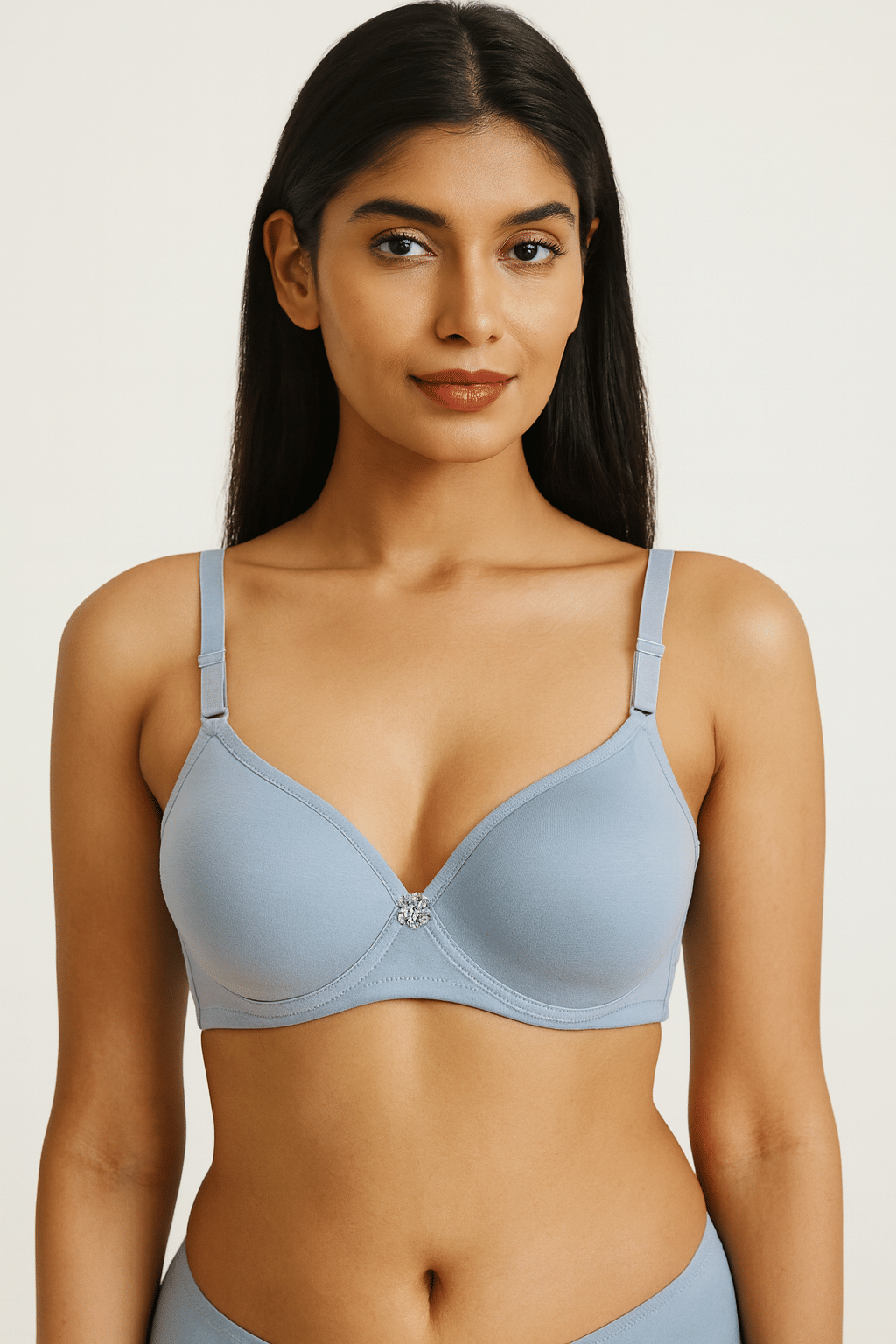     			HERBLOURE Pack of 1 Cotton Blend Lightly Padded Push Up Bra For Women ( Blue )