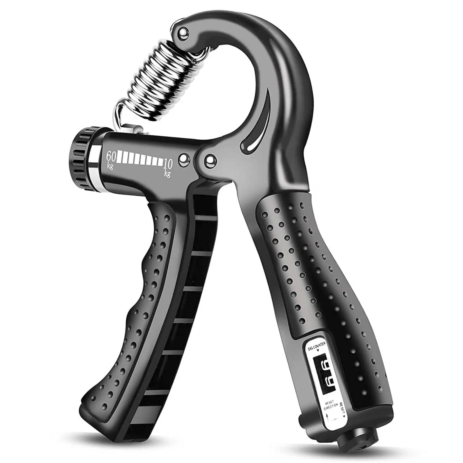 HORSE FIT Professional R shape Hand Grip Strengthener with Counter, Adjustable Resistance 5 to 60kg, Grip Strength Trainer for Muscle Building, Forearm Exerciser (Black) HORSE FIT Professional R shape Hand Grip Strengthener with Counter, Adjustable Resistance 5 to 60kg, Grip Strength Trainer for Muscle Building, Forearm Exerciser (Black)