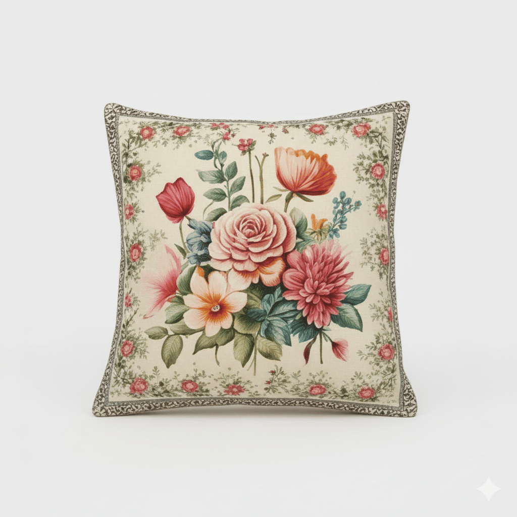     			Hombella Set of 5 Velvet Floral Square Cushion Cover (40X40)cm - Multicolor