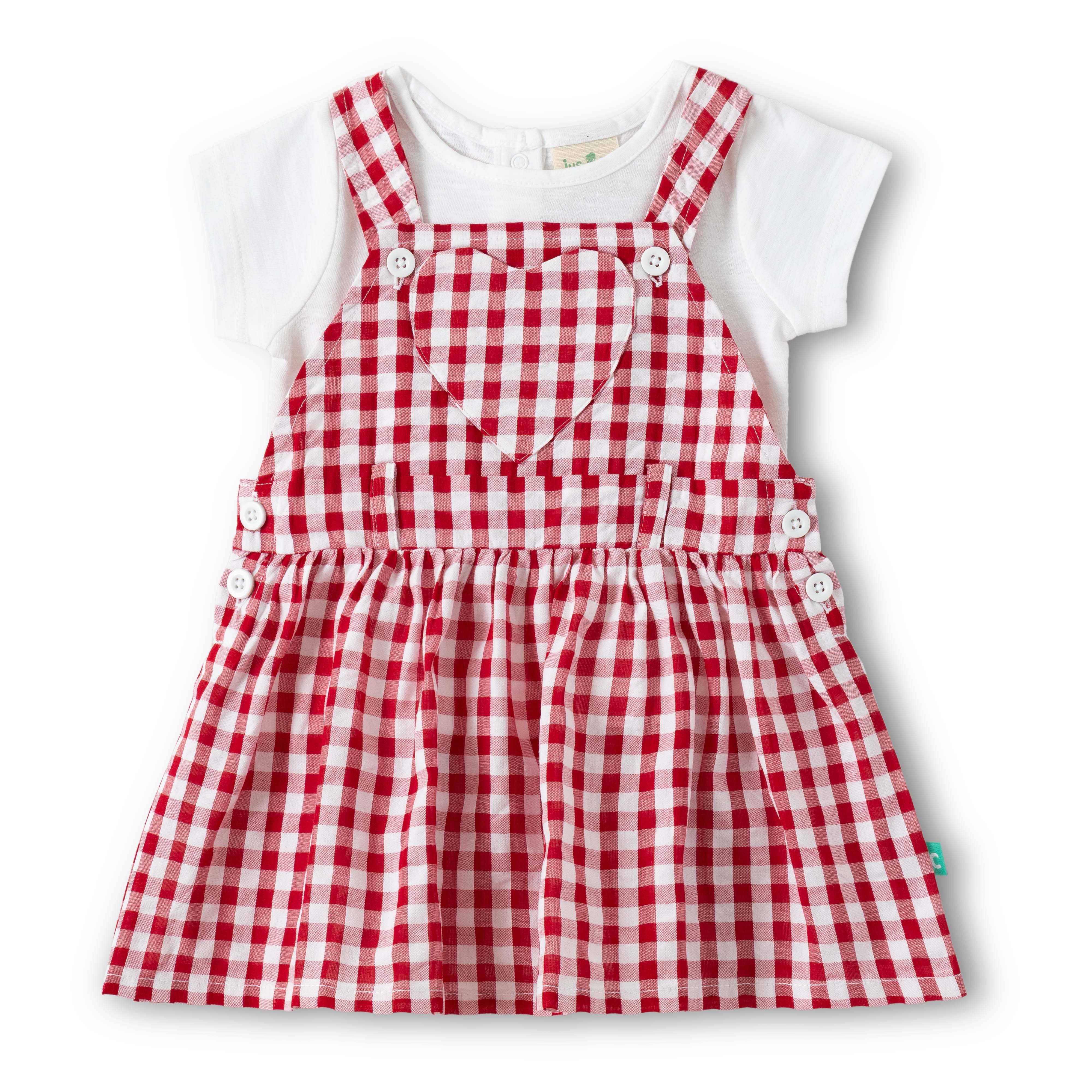     			Juscubs Baby Girls Cotton Dungarees ( Pack of 1 , Red )