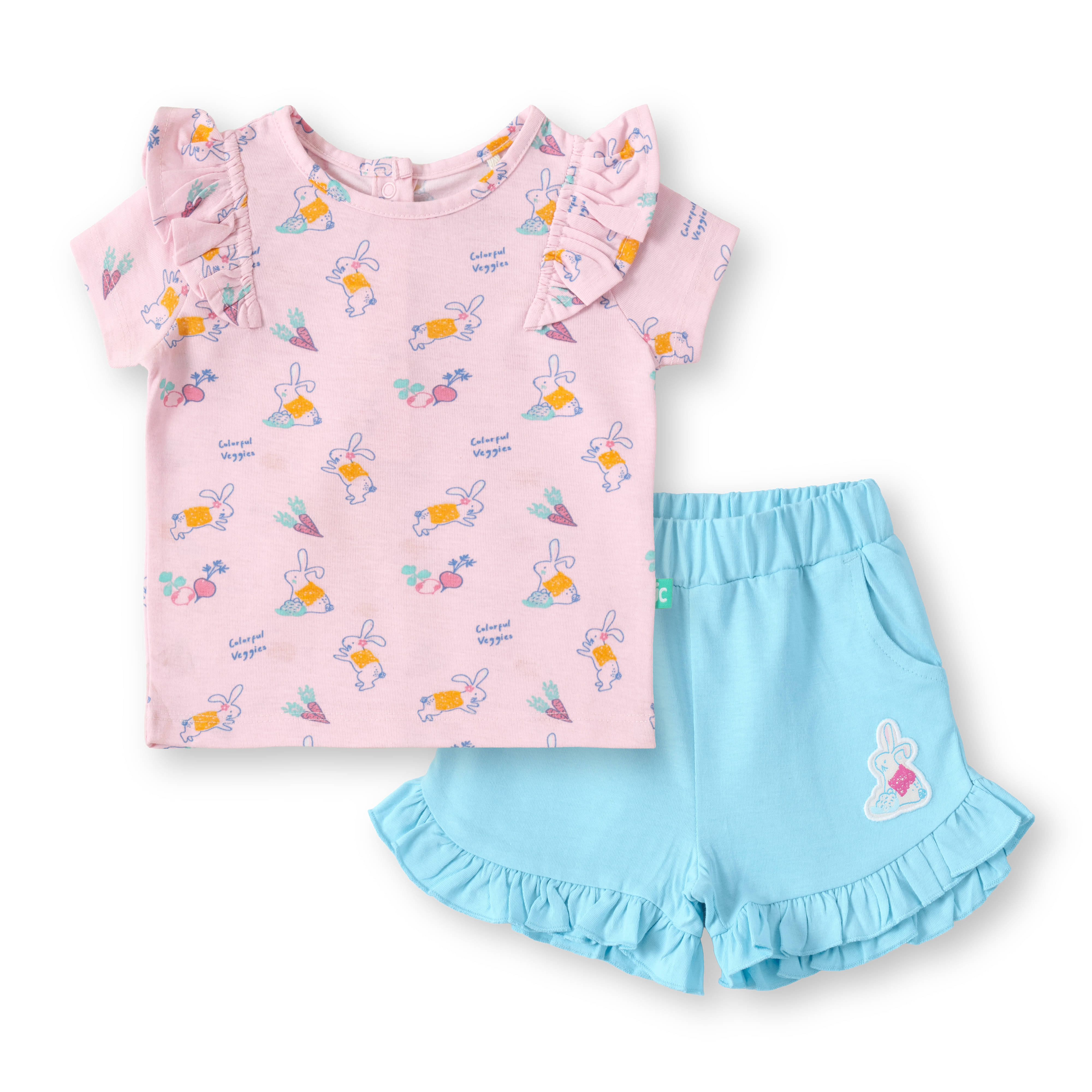     			Juscubs Pack of 1 Baby Girls 100% Cotton T-shirt & Shorts ( Pink )