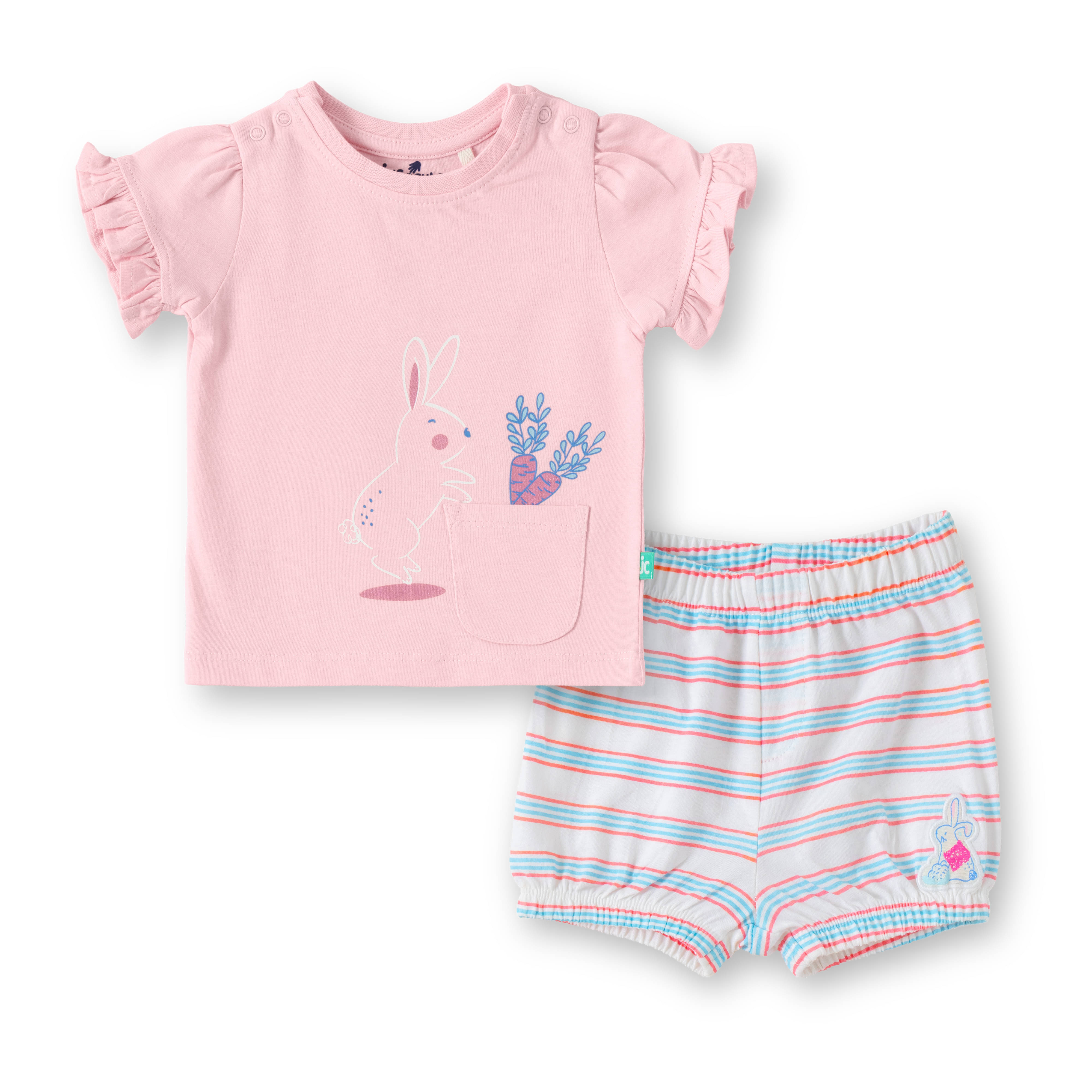     			Juscubs Pack of 1 Baby Girls 100% Cotton T-shirt & Shorts ( Pink )