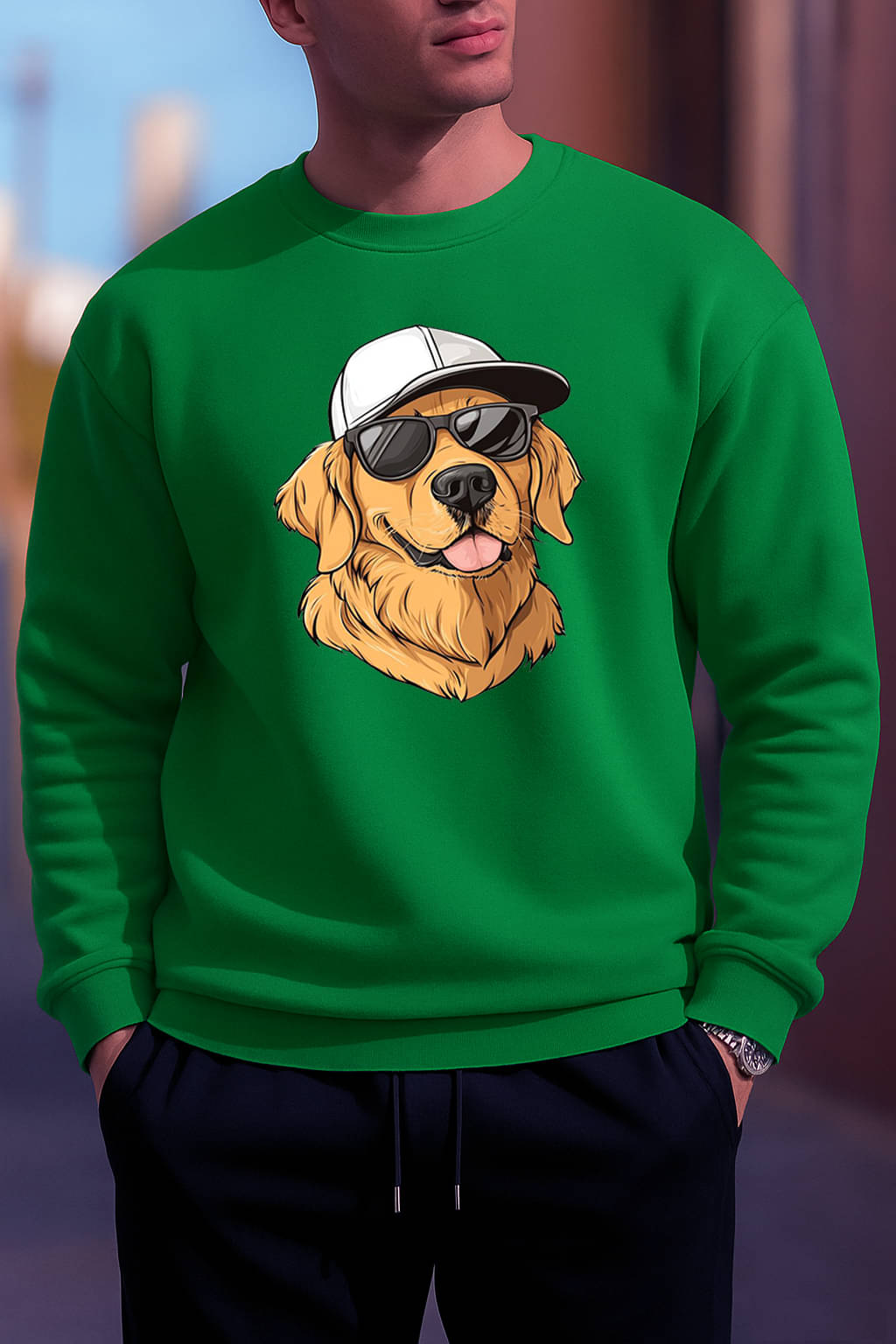     			KCON Fleece Round Neck Men's Sweatshirt - Green ( Pack of 1 )