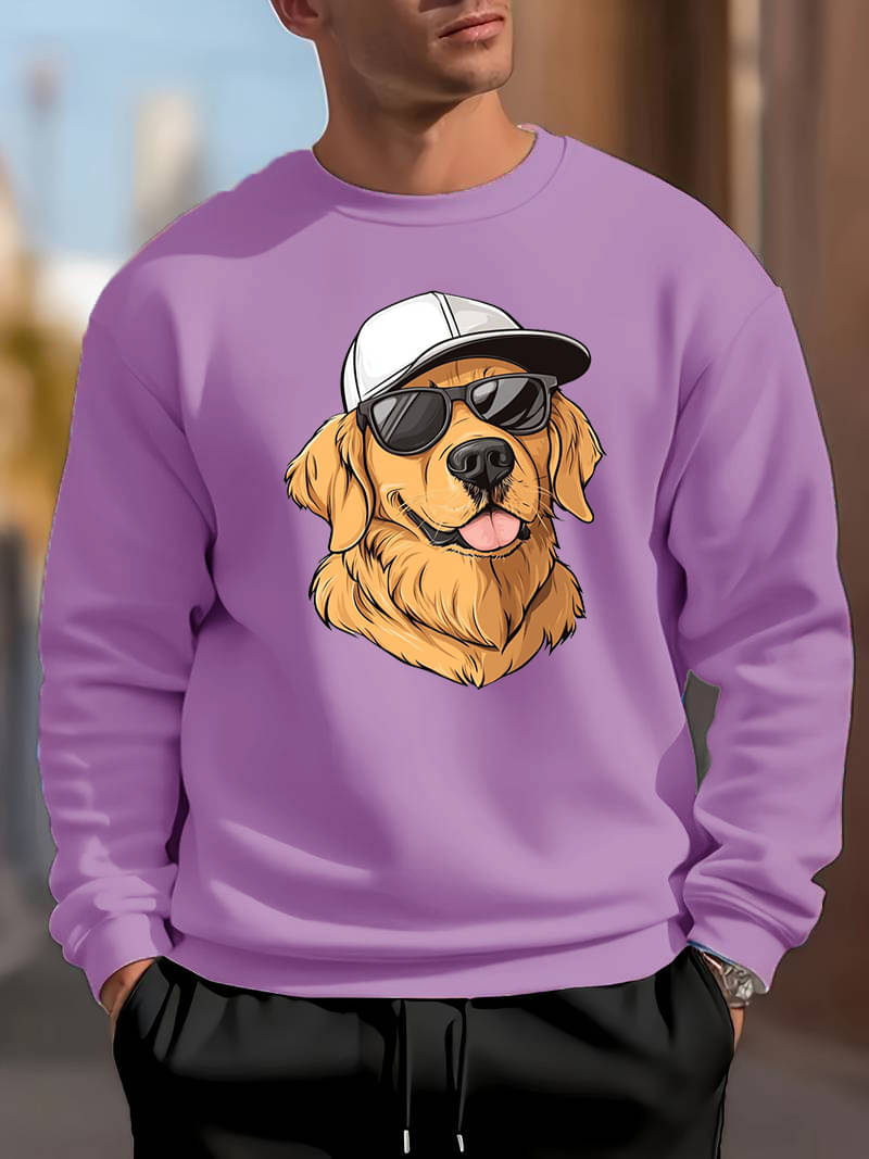     			KCON Fleece Round Neck Men's Sweatshirt - Lavender ( Pack of 1 )