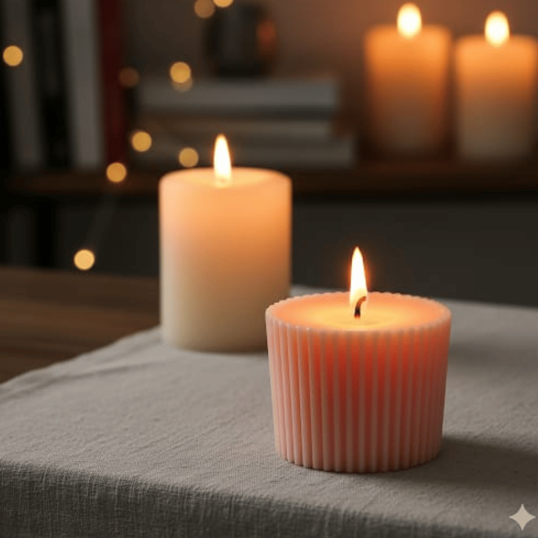     			KOOGLY Pink Pillar Candle 6 cm ( Pack of 1 )