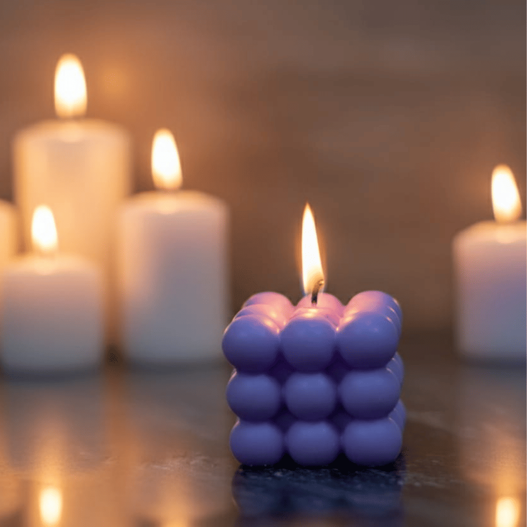     			KOOGLY Purple Pillar Candle 6 cm ( Pack of 1 )