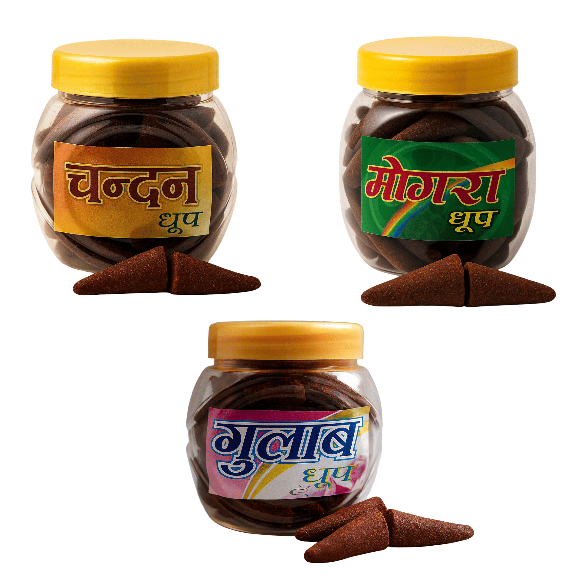     			MAHADEV GENERIC Incense Dhoop Cone Kesar Chandan,Mogra,Rose 300 gm ( Pack of 3 )
