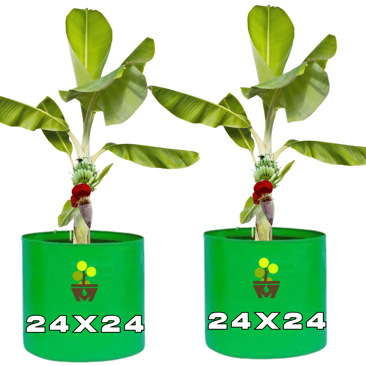     			MASHKI 2 nos Hdpe Grow Bags 0f Size 24x24 Inches, Plant Bags Suitable for Large Sized Plants