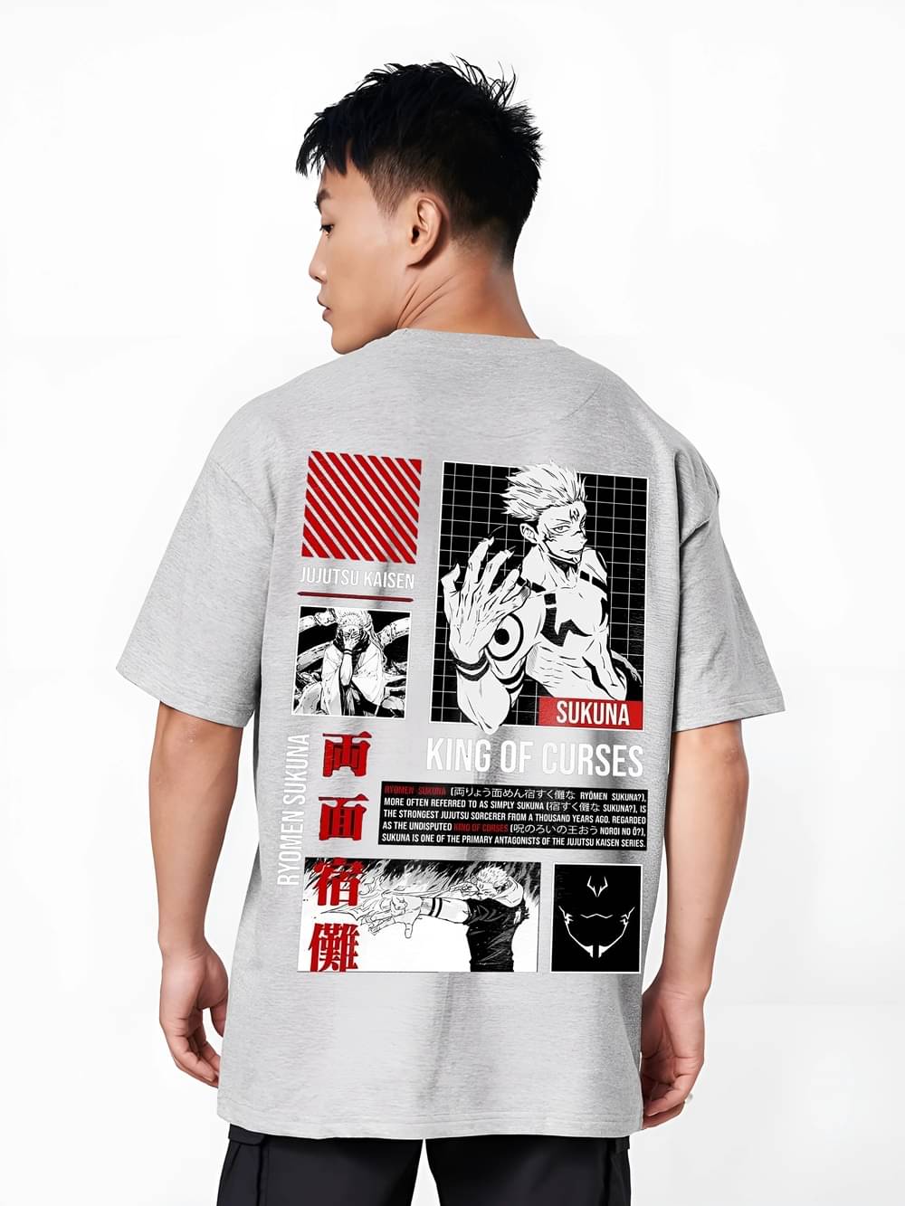 MEGAKART Men 100% Cotton Oversized Fit Printed T-Shirt ( Grey ) MEGAKART Men 100% Cotton Oversized Fit Printed T-Shirt ( Grey )