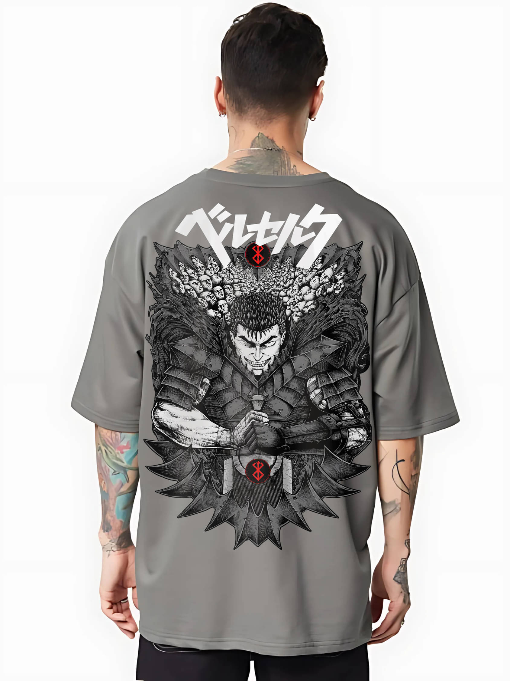     			MEGAKART Men 100% Cotton Oversized Fit Printed T-Shirt ( Grey )