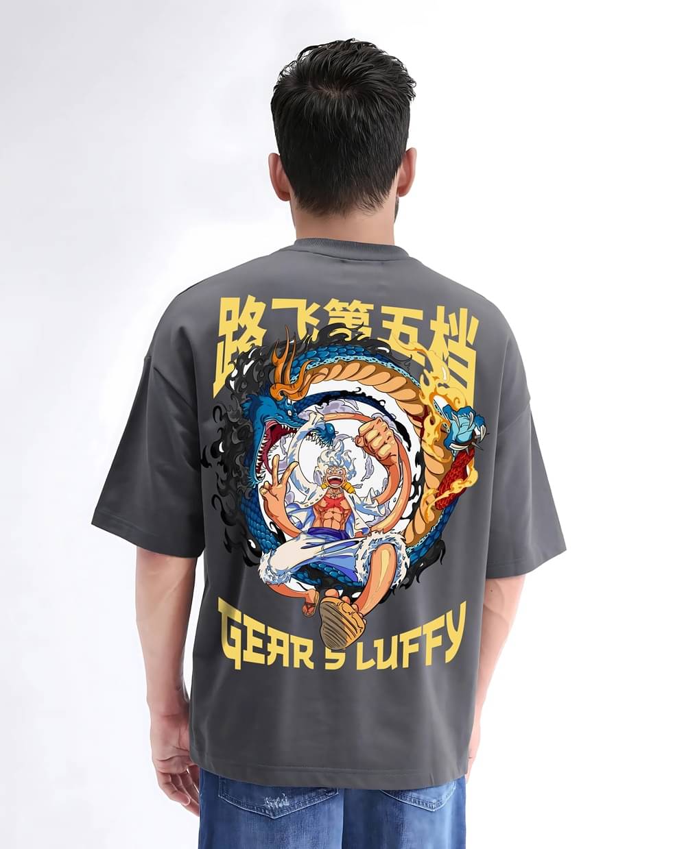     			MEGAKART Men 100% Cotton Oversized Fit Printed T-Shirt ( Grey )
