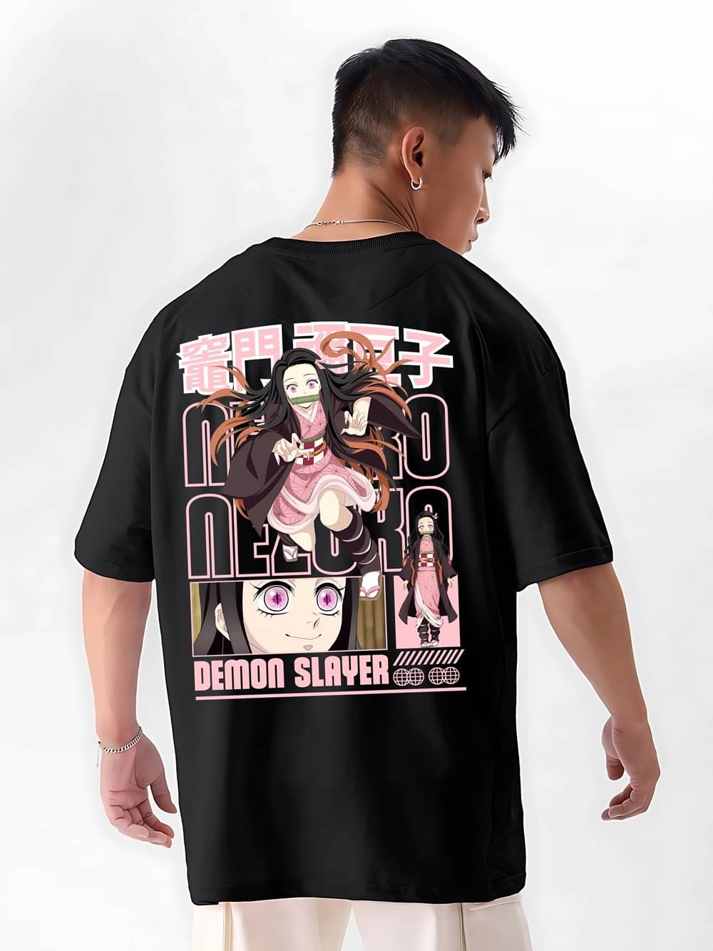     			MEGAKART Men 100% Cotton Oversized Fit Printed T-Shirt ( Black )