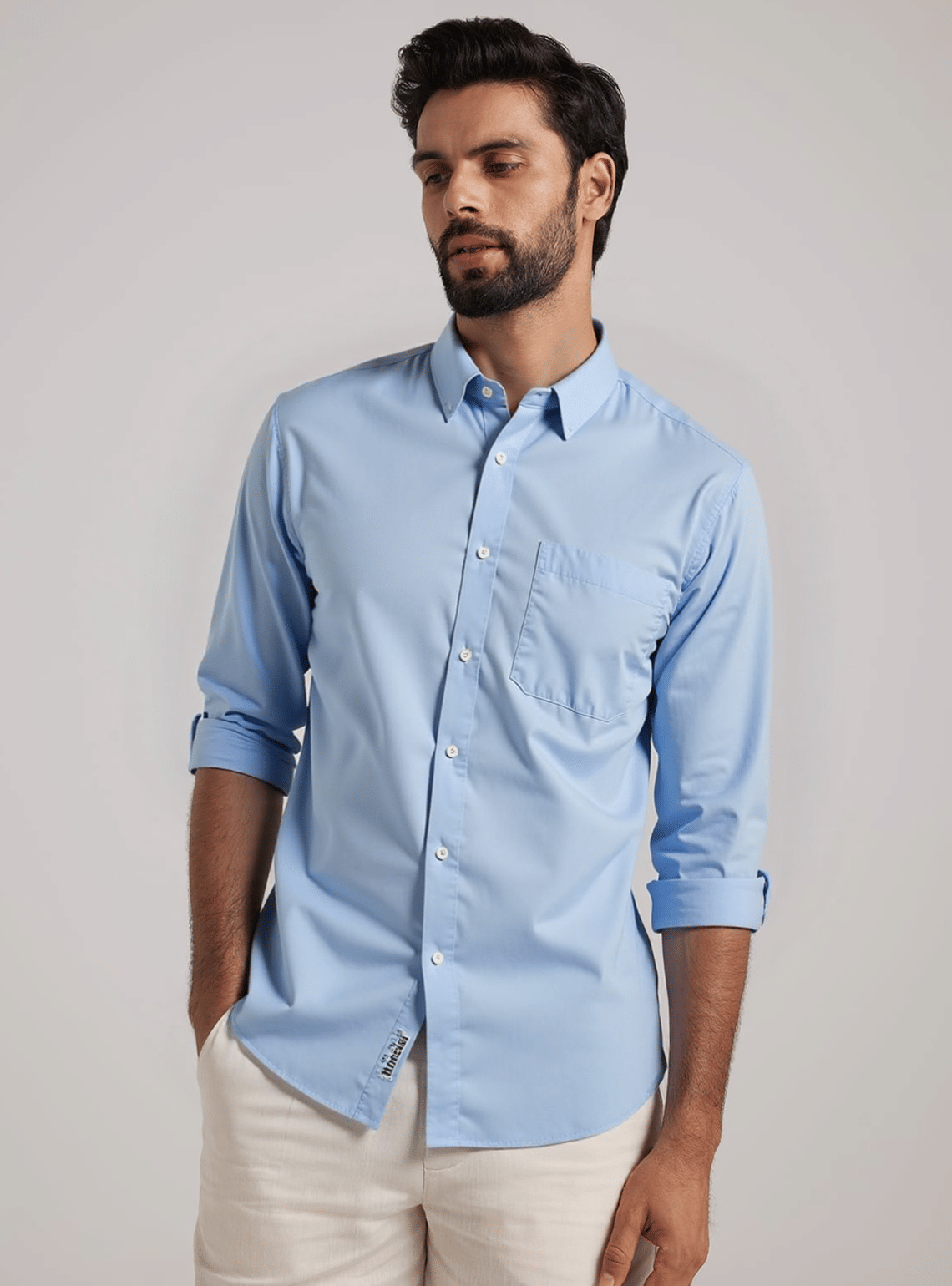 NEW-18 100% Cotton Regular Fit Solids Full Sleeves Men's Casual Shirt - Blue ( Pack of 1 ) NEW-18 100% Cotton Regular Fit Solids Full Sleeves Men's Casual Shirt - Blue ( Pack of 1 )