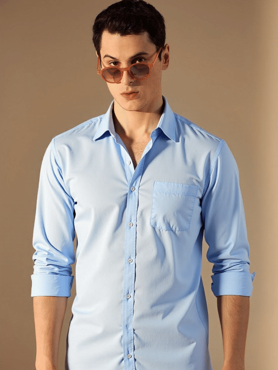 NEW-18 100% Cotton Regular Fit Solids Full Sleeves Men's Casual Shirt - Blue ( Pack of 1 ) NEW-18 100% Cotton Regular Fit Solids Full Sleeves Men's Casual Shirt - Blue ( Pack of 1 )
