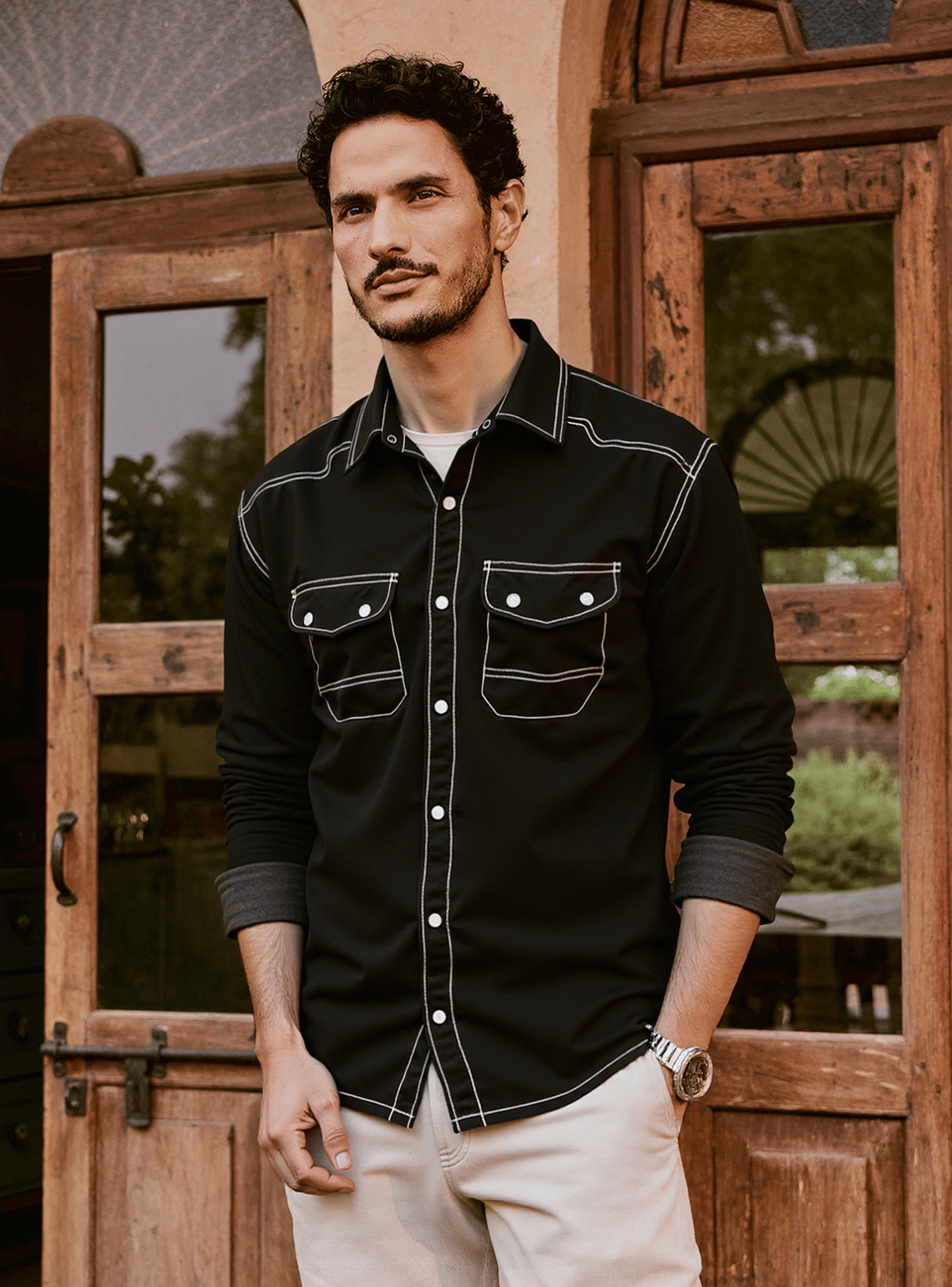 NEW-18 Denim Regular Fit Solids Full Sleeves Men's Casual Shirt - Black ( Pack of 1 ) NEW-18 Denim Regular Fit Solids Full Sleeves Men's Casual Shirt - Black ( Pack of 1 )