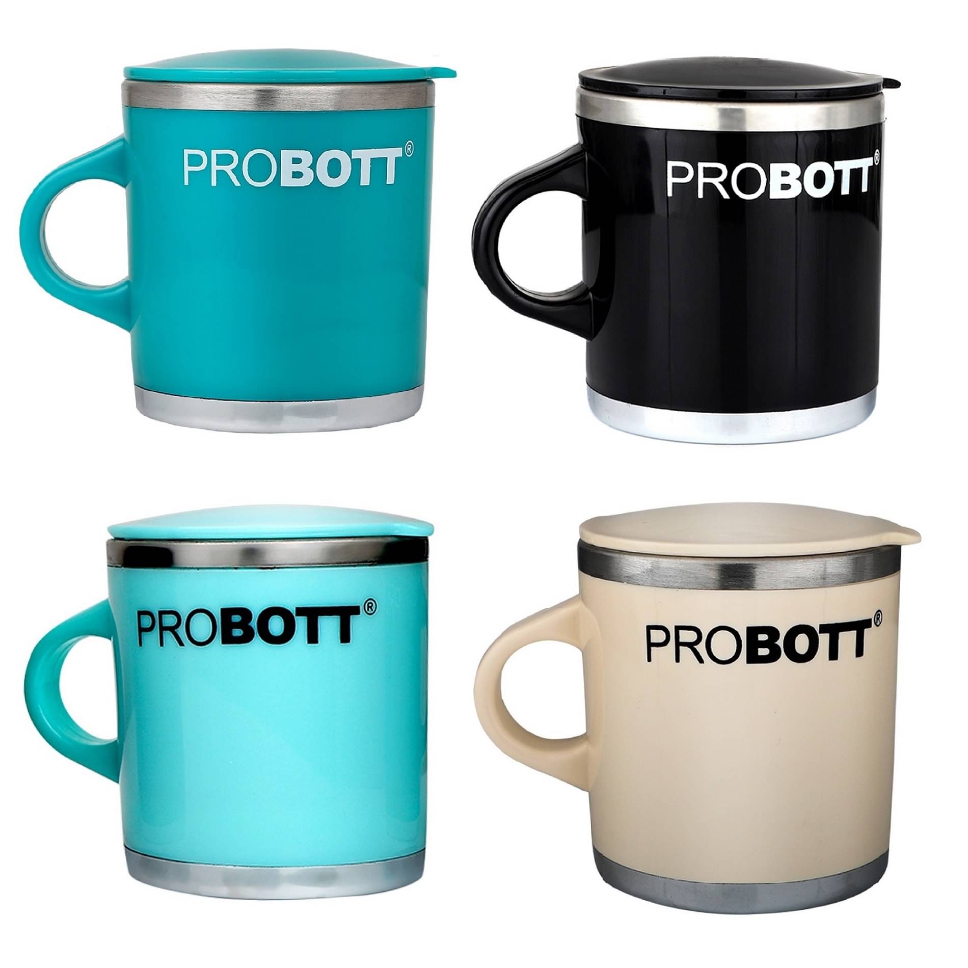     			Probott Costa Mug Stainless Steel Coffee Mug 250 mL ( Pack of 4 )