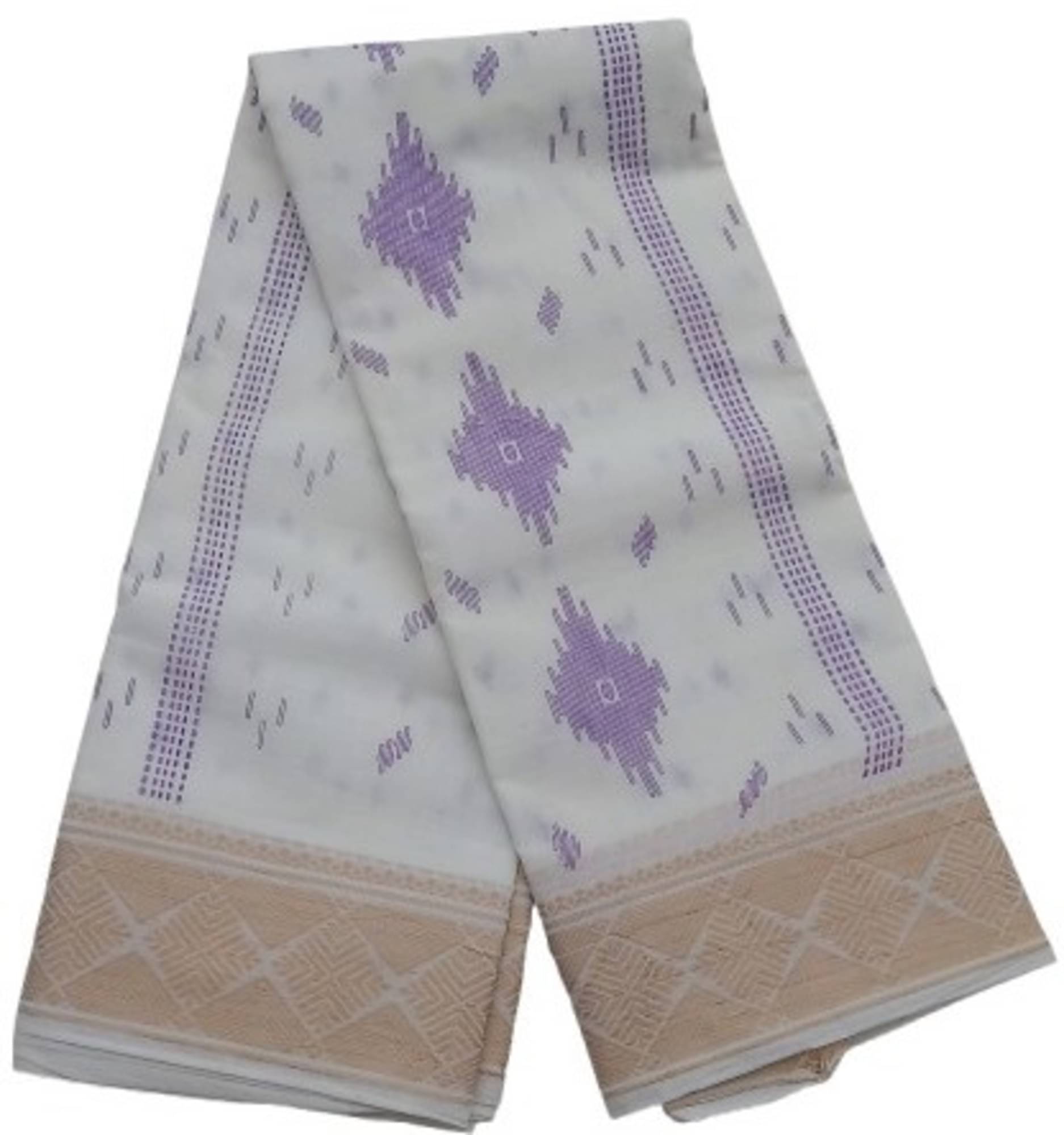     			RAJ SAREE HOUSE Cotton Printed Tant Saree Without Blouse Piece ( White )