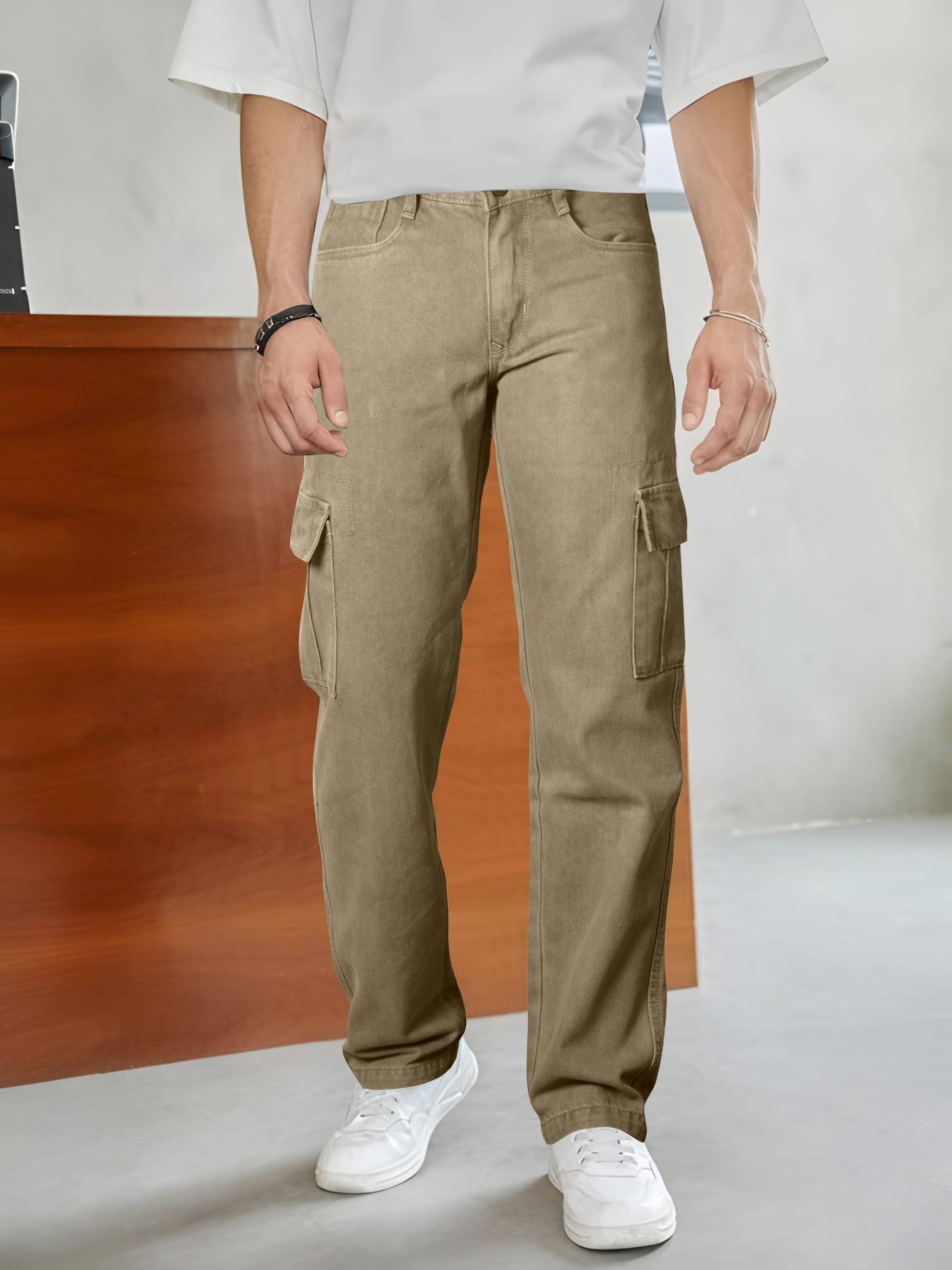     			RIG BONE Clean Look Men's Jeans - Beige ( Pack of 1 )