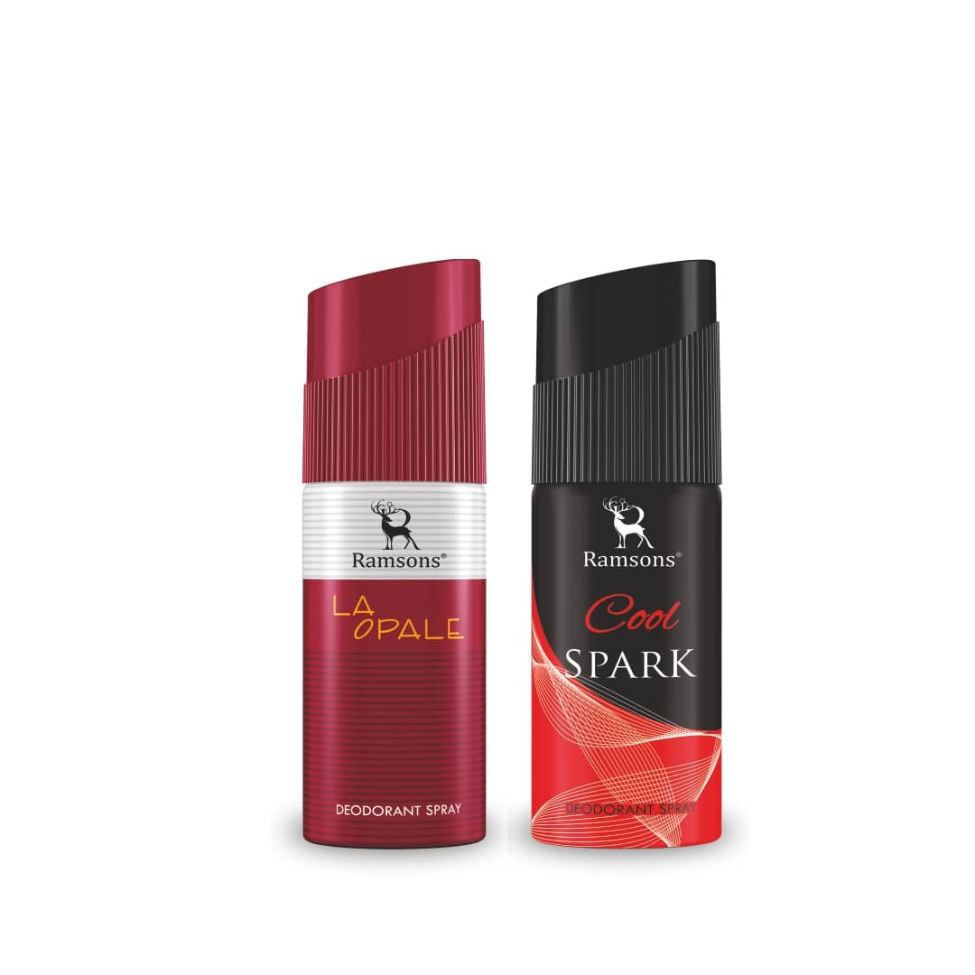 Ramsons La Opale & Cool Spark Deodorant Spray for Unisex 80 ml ( Pack of 2 )