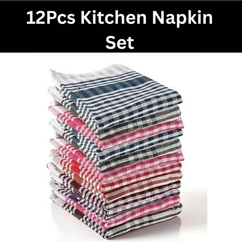     			SHREENATH SOLUTION Set of 12 Cotton Napkin