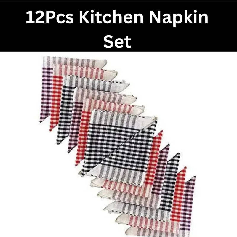     			SHREENATH SOLUTION Set of 12 Cotton Napkin