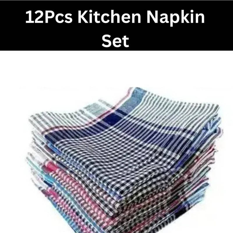    			SHREENATH SOLUTION Set of 12 Cotton Napkin