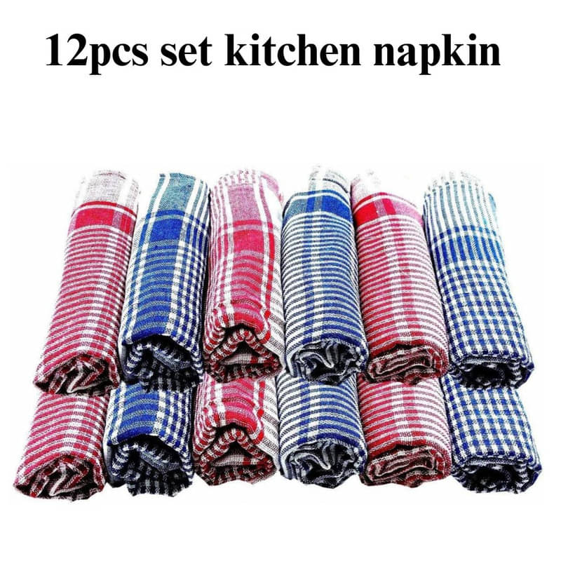     			SHREENATH SOLUTION Set of 12 Cotton Napkin