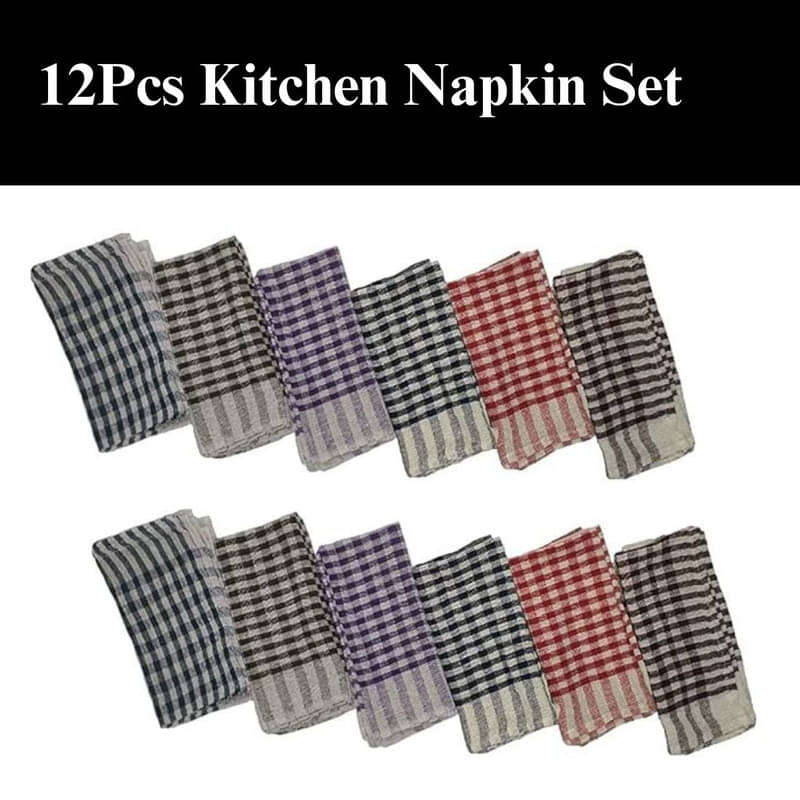     			SHREENATH SOLUTION Set of 12 Cotton Napkin