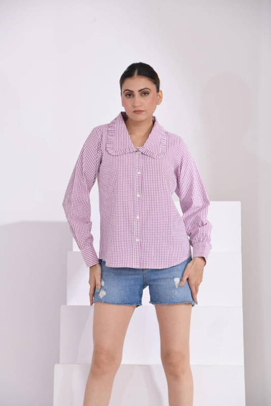     			SIDDHO HUM Women Checked Cotton Shirt ( Red )