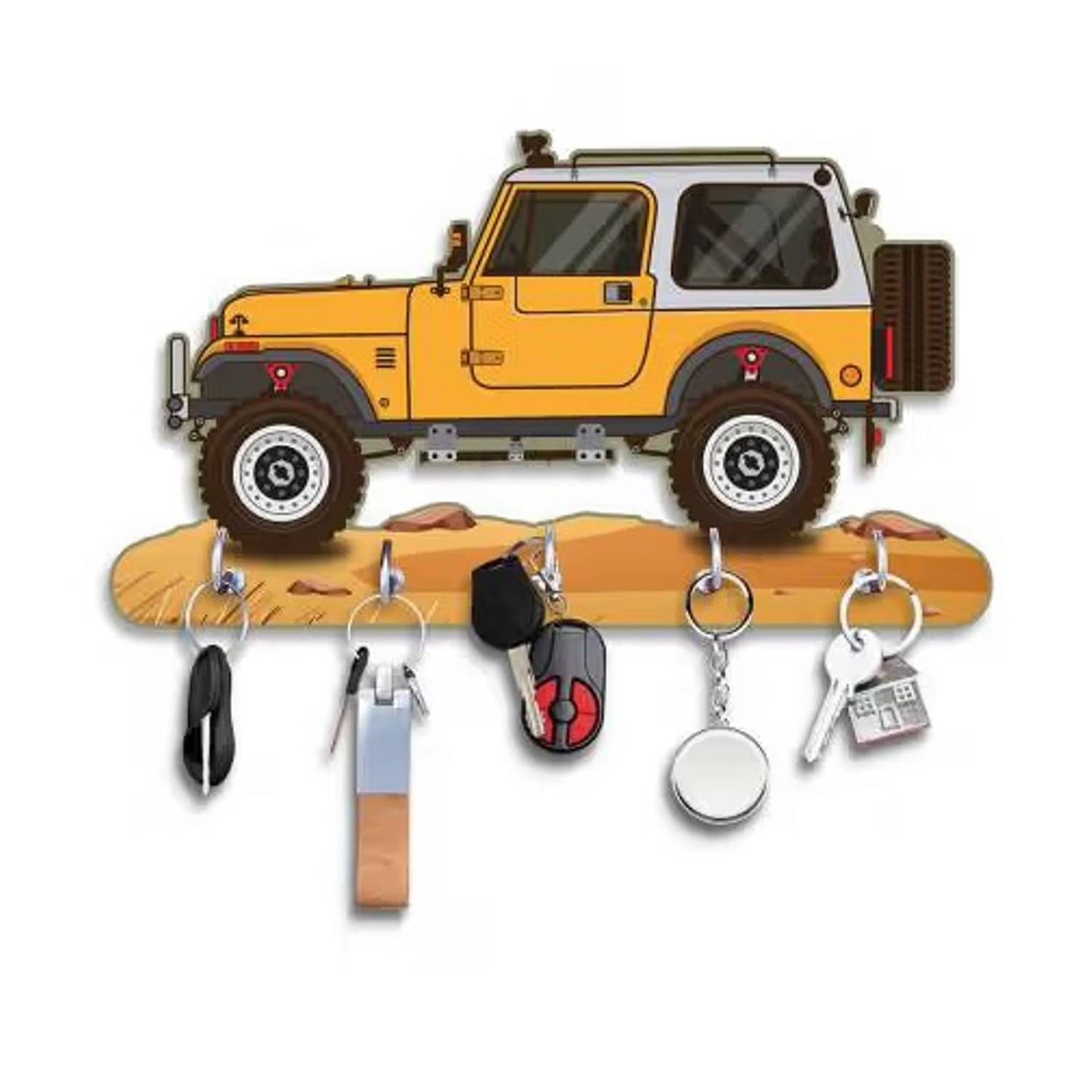     			SNFArt Beige Wood Key Holder - Pack of 1