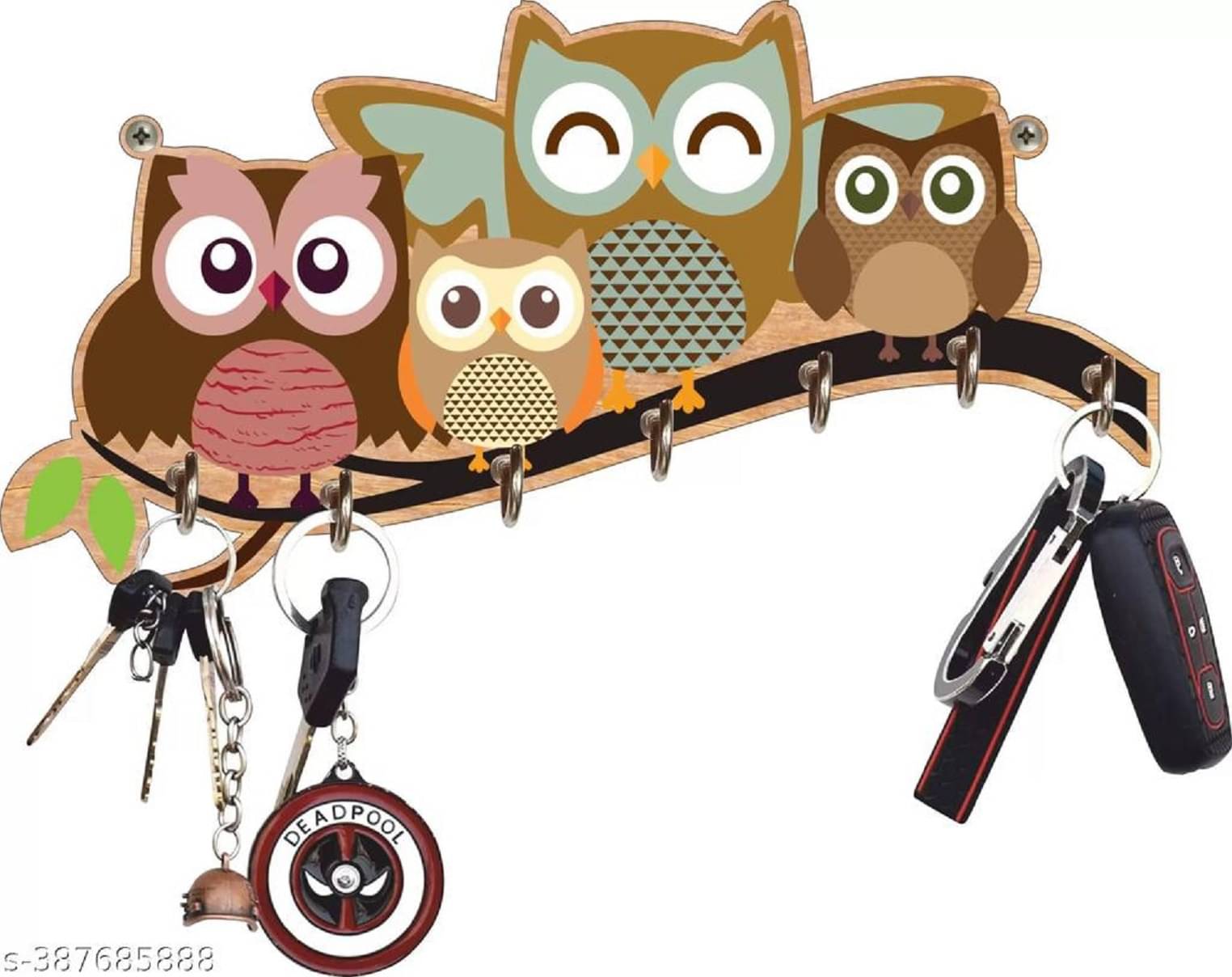     			SNFArt Beige Wood Key Holder - Pack of 1