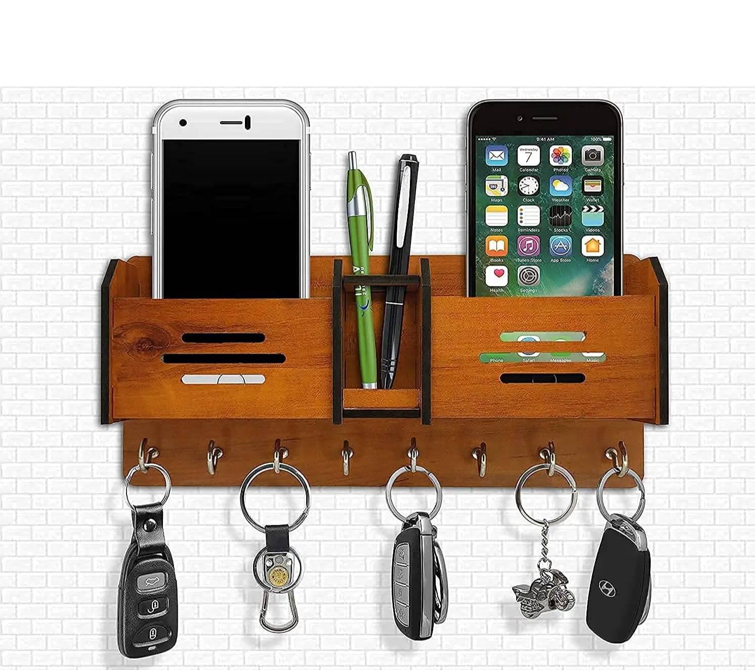     			SNFArt Beige Wood Key Holder - Pack of 1