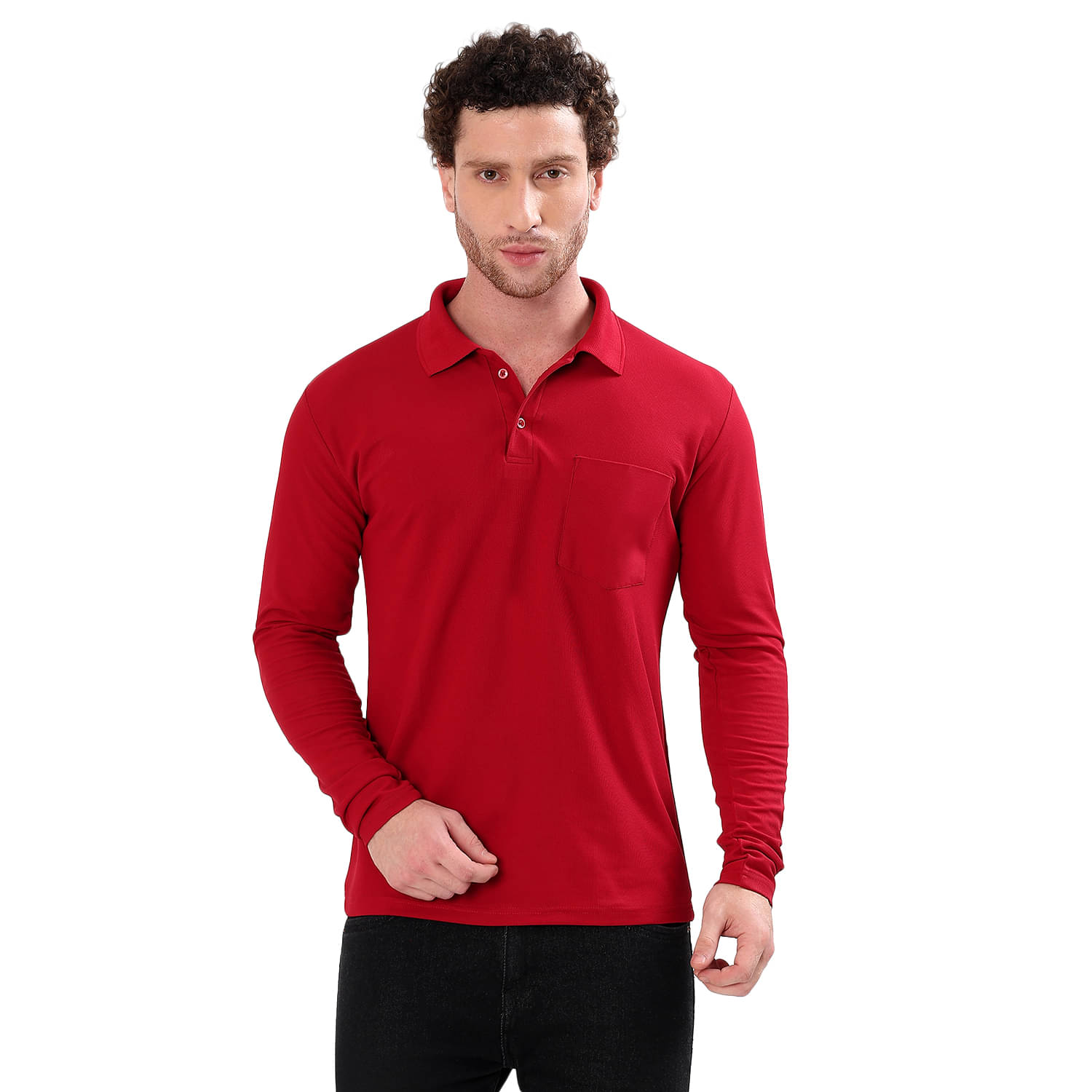     			SYS TEXTILE Men Cotton Blend Regular Fit Solid T-Shirt ( Red )