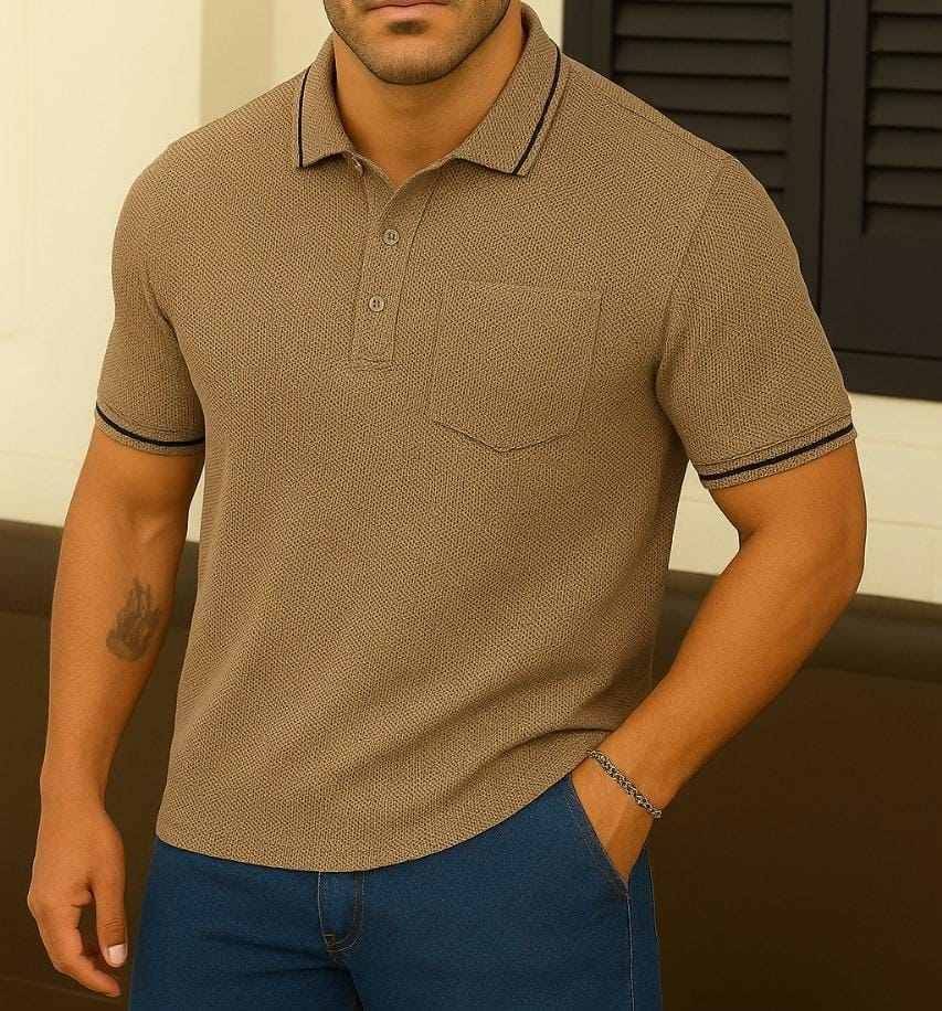     			Scuba Men Cotton Regular Fit Solid T-Shirt ( Brown )