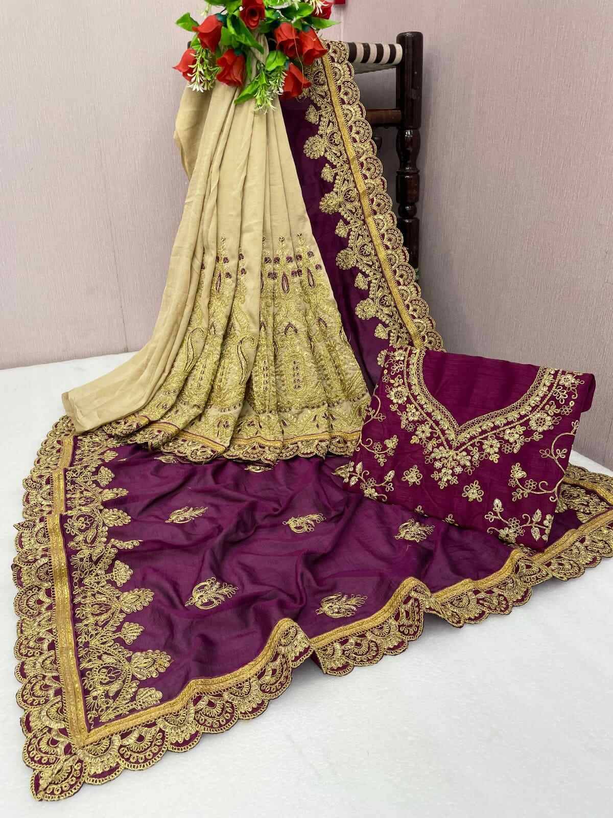     			Shree Shyam Fashion Art Silk Embroidered Bhagalpuri Saree With Unstitched Blouse Piece ( Wine )