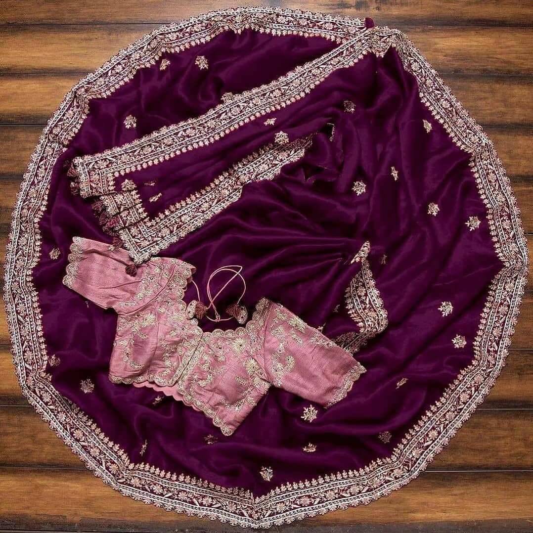 Shree Shyam Fashion Art Silk Embroidered Bhagalpuri Saree With Unstitched Blouse Piece ( Wine ) Shree Shyam Fashion Art Silk Embroidered Bhagalpuri Saree With Unstitched Blouse Piece ( Wine )