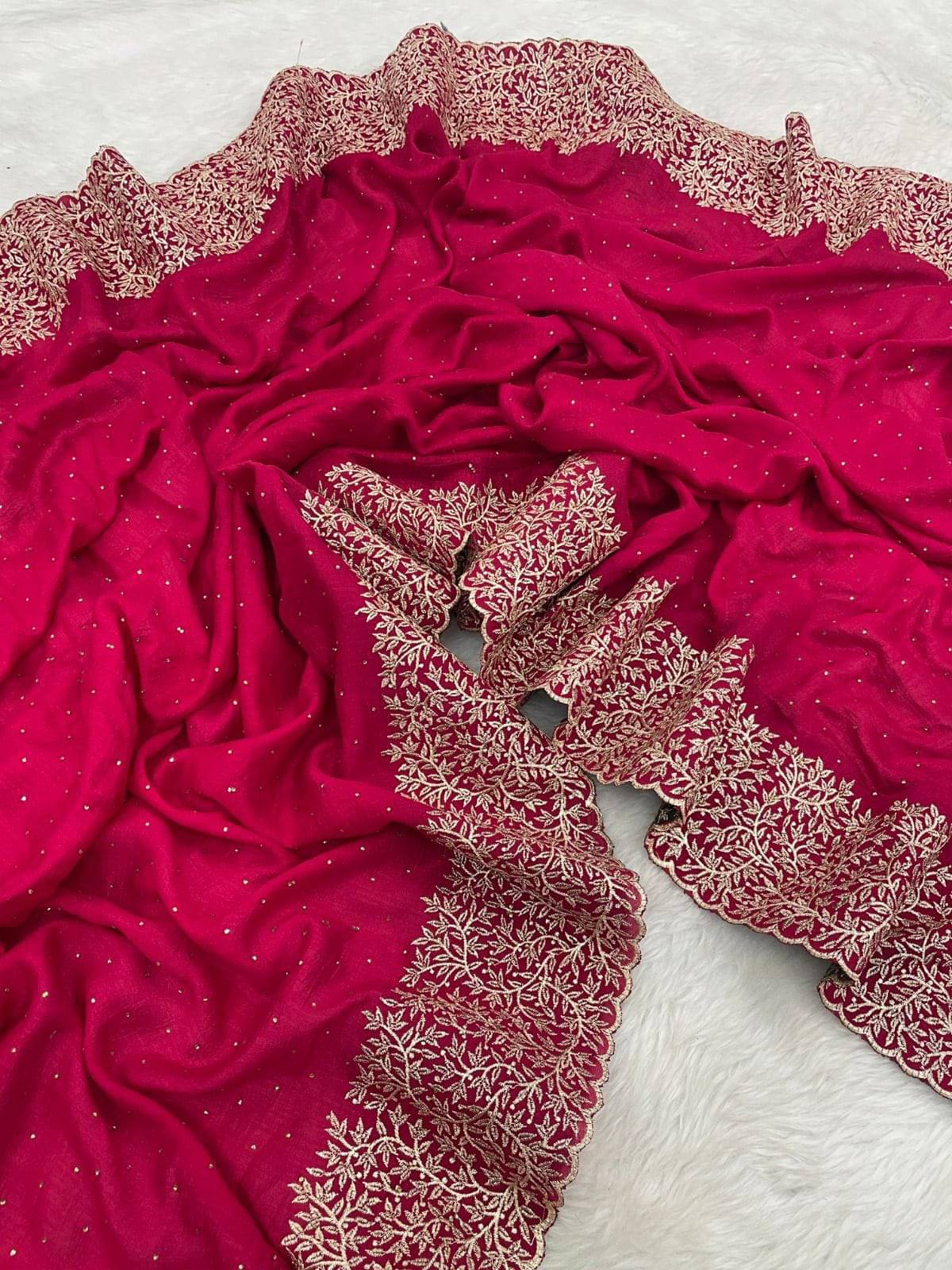     			Shree Shyam Fashion Art Silk Embroidered Bhagalpuri Saree With Unstitched Blouse Piece ( Pink )