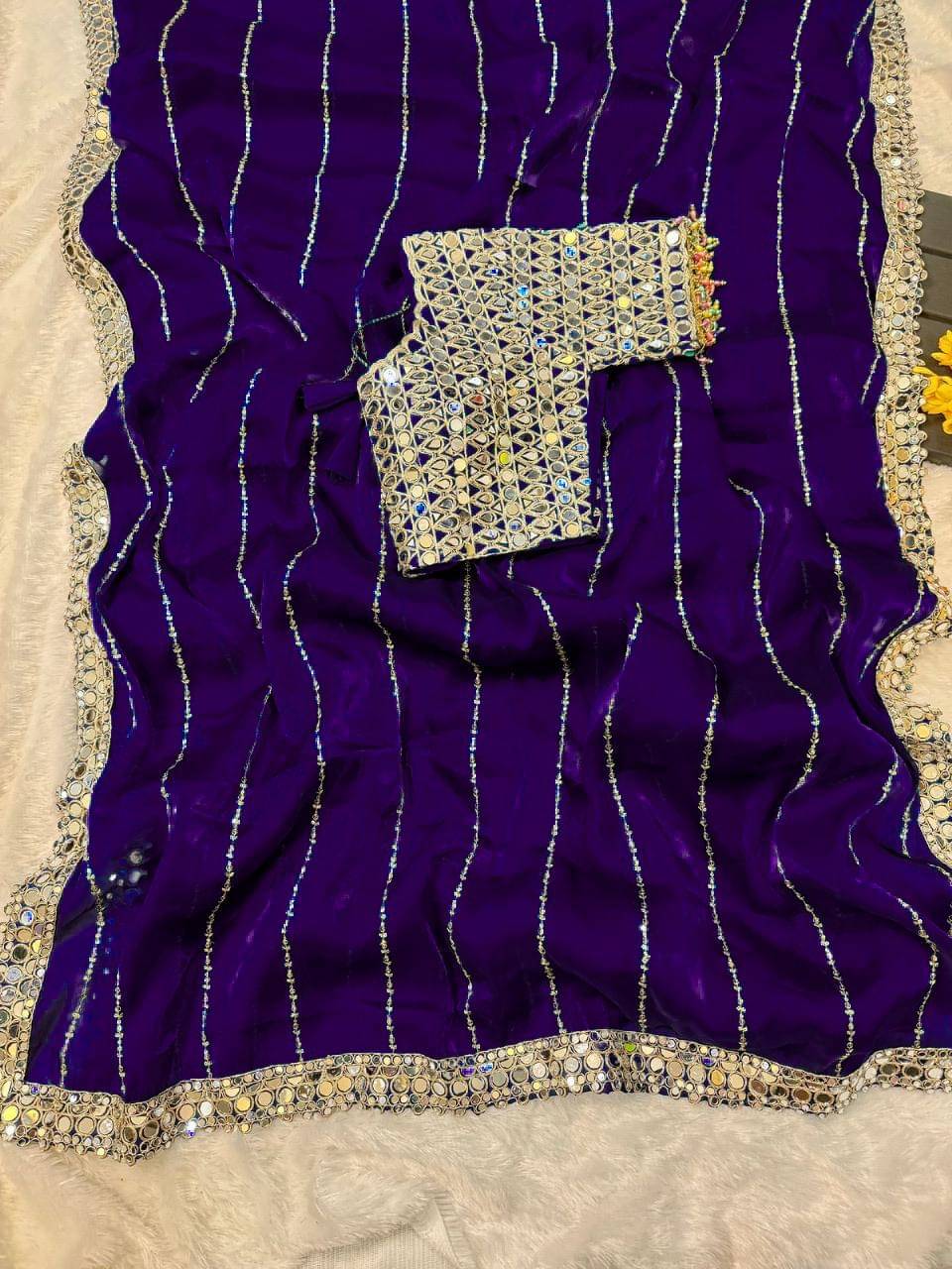     			Shree Shyam Fashion Silk Embroidered Bhagalpuri Saree With Unstitched Blouse Piece ( Blue )