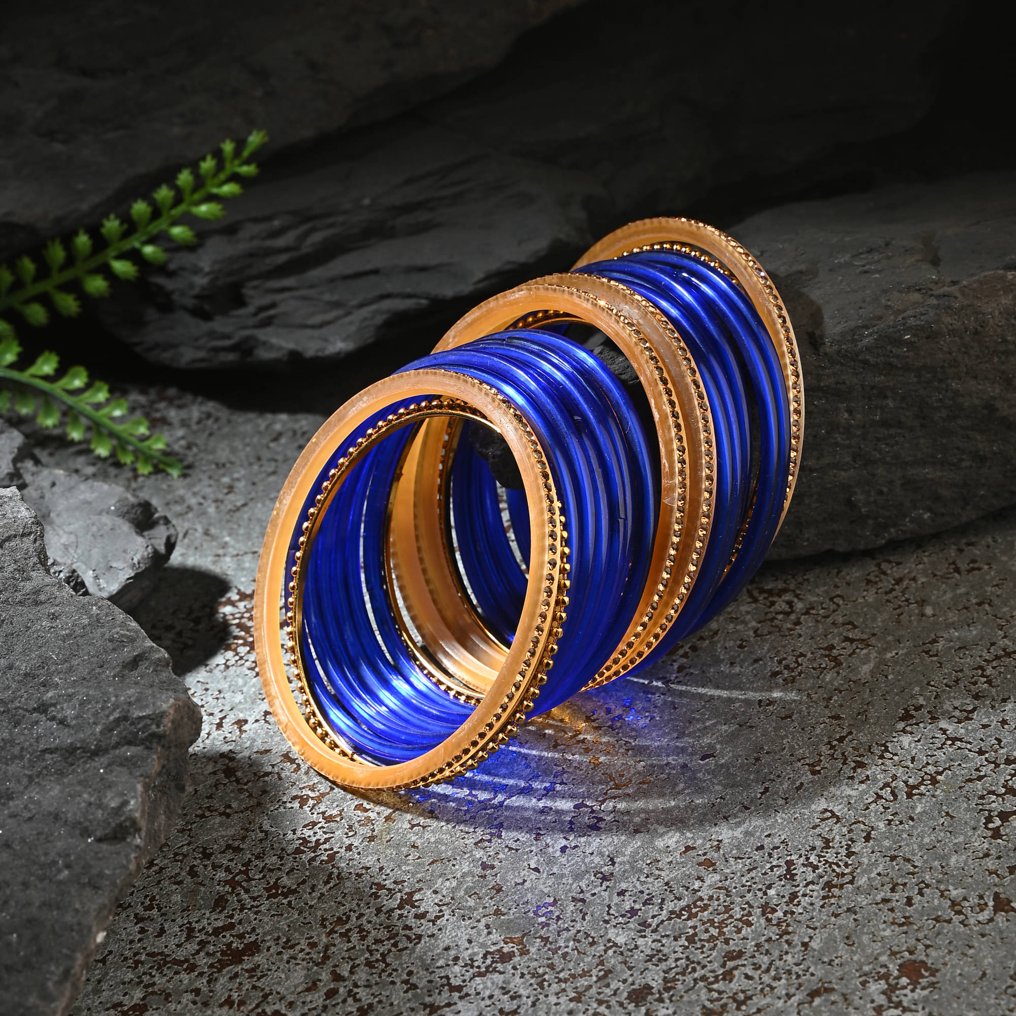     			Somil Blue Bangle Set ( Pack of 2 )