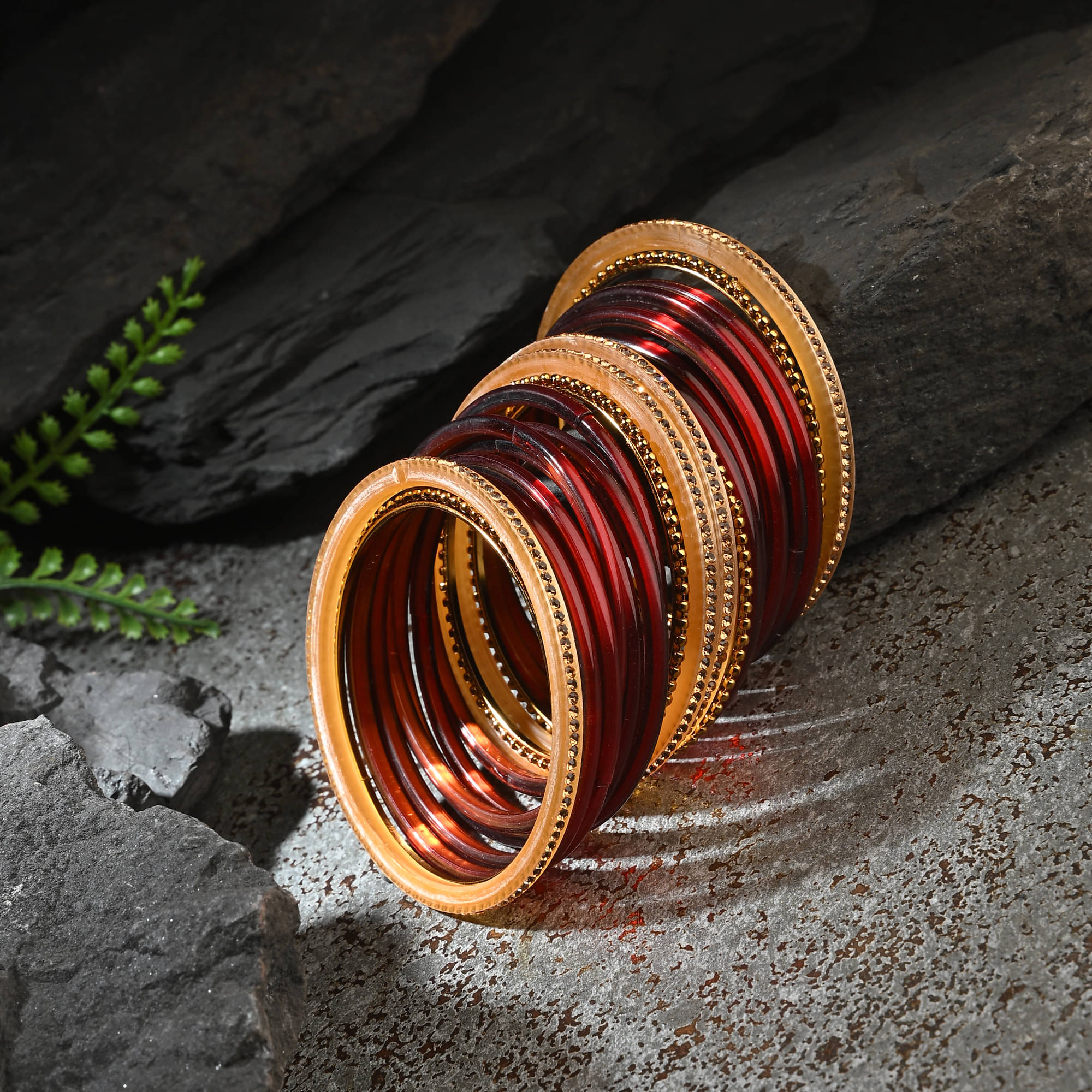     			Somil Maroon Bangle Set ( Pack of 2 )