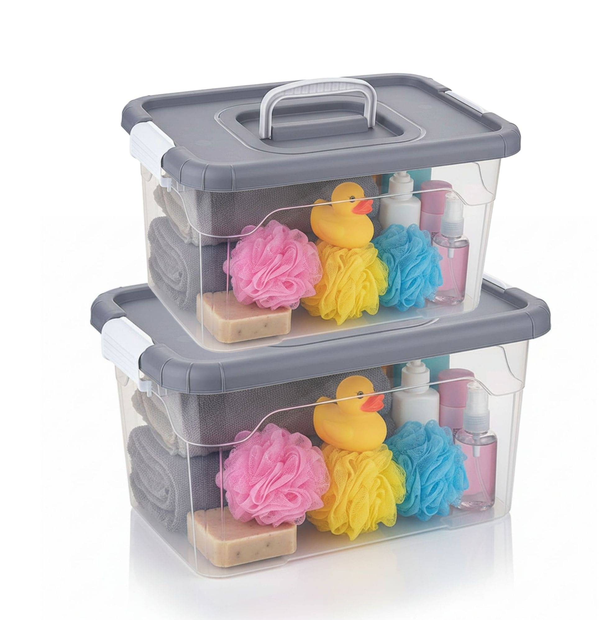     			Sonal Swift Big & Small Plastic Grey Multi-Purpose Container ( Set of 2 )