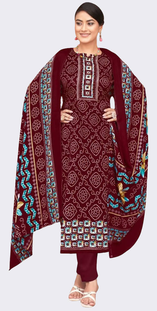     			Soul Essence Women Woollen Unstitched Dress Material ( Maroon )