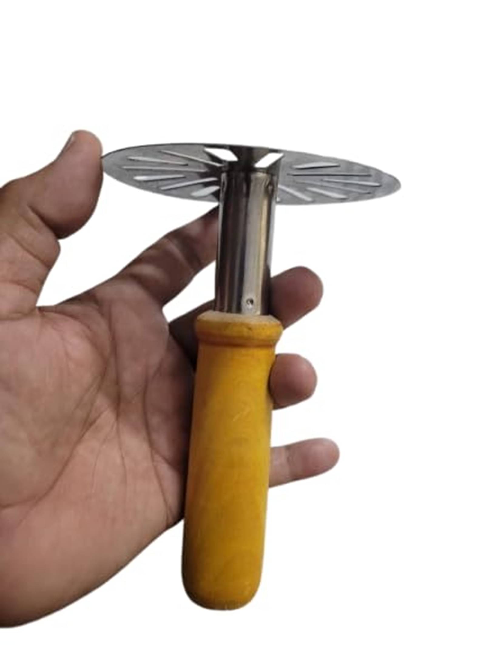     			Stainless Steel Potato Masher with Wooden Handle | Ideal for mashing Vegetable/Pav Bhaji/Baby Food | Smasher for Kitchen