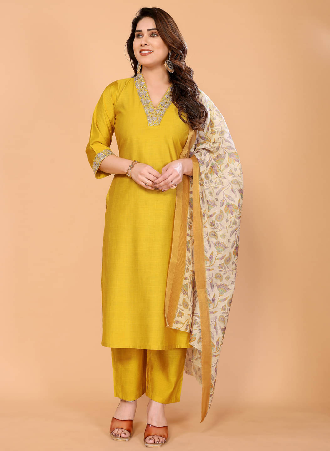 Style Samsara Women Viscose Solid Straight Kurti With Pants ( Yellow ) Style Samsara Women Viscose Solid Straight Kurti With Pants ( Yellow )