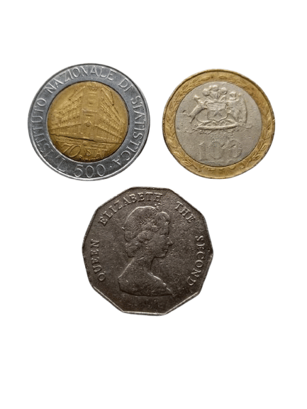     			THREE ALL DIFFERENT COUNTRIES SET RARE COINS