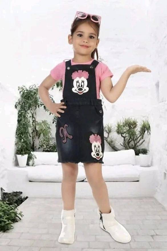     			TOSLIM FASHION Pack of 1 Girls Denim T-shirt & Skirt ( Dark Blue )